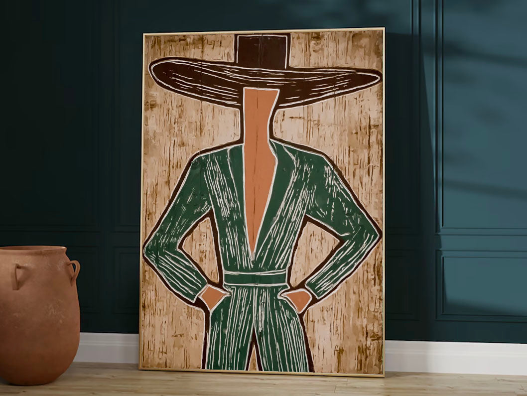 Elegant Figural Ensemble | Striped Silhouettes