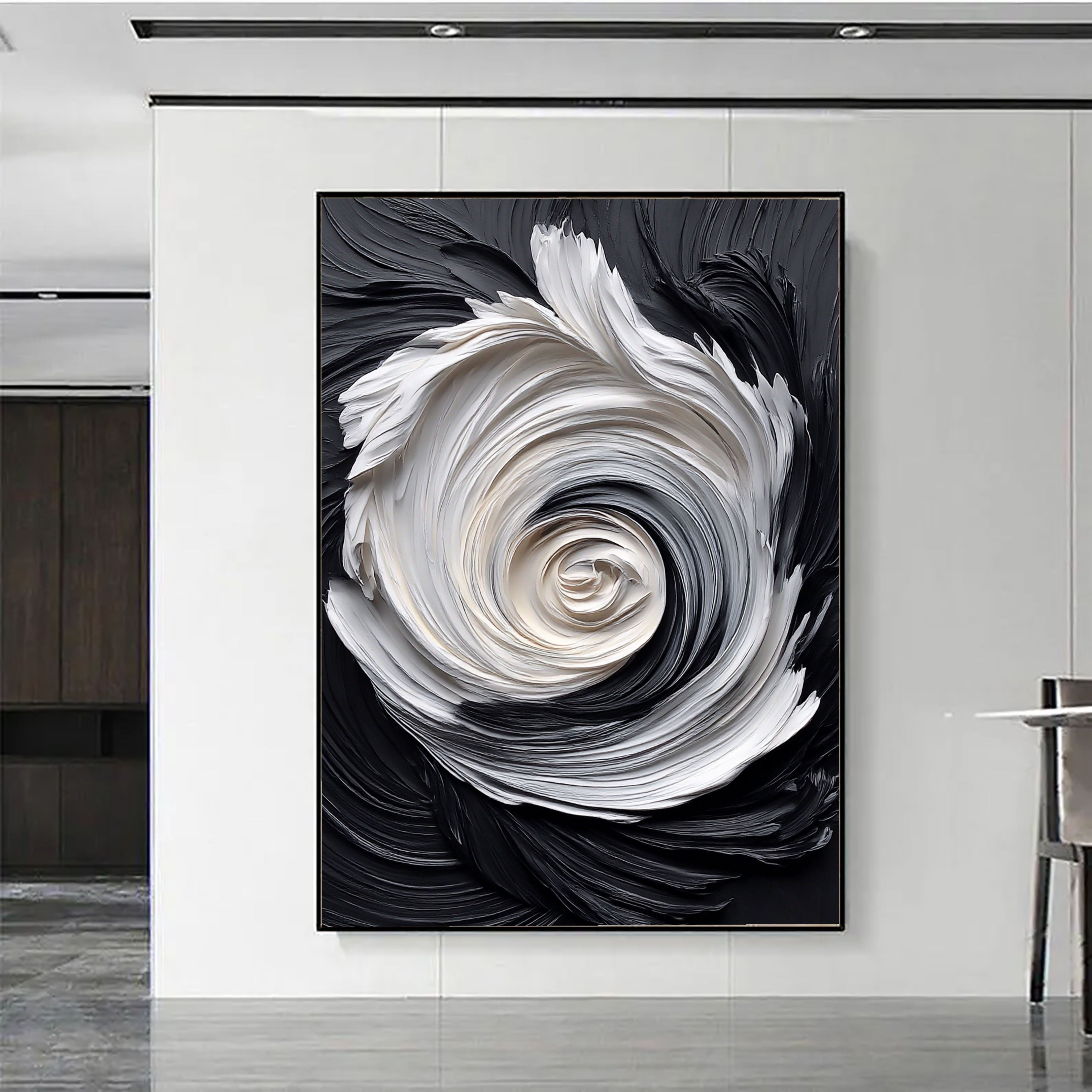 Textured Spiral Opulence | Monochrome Swirl
