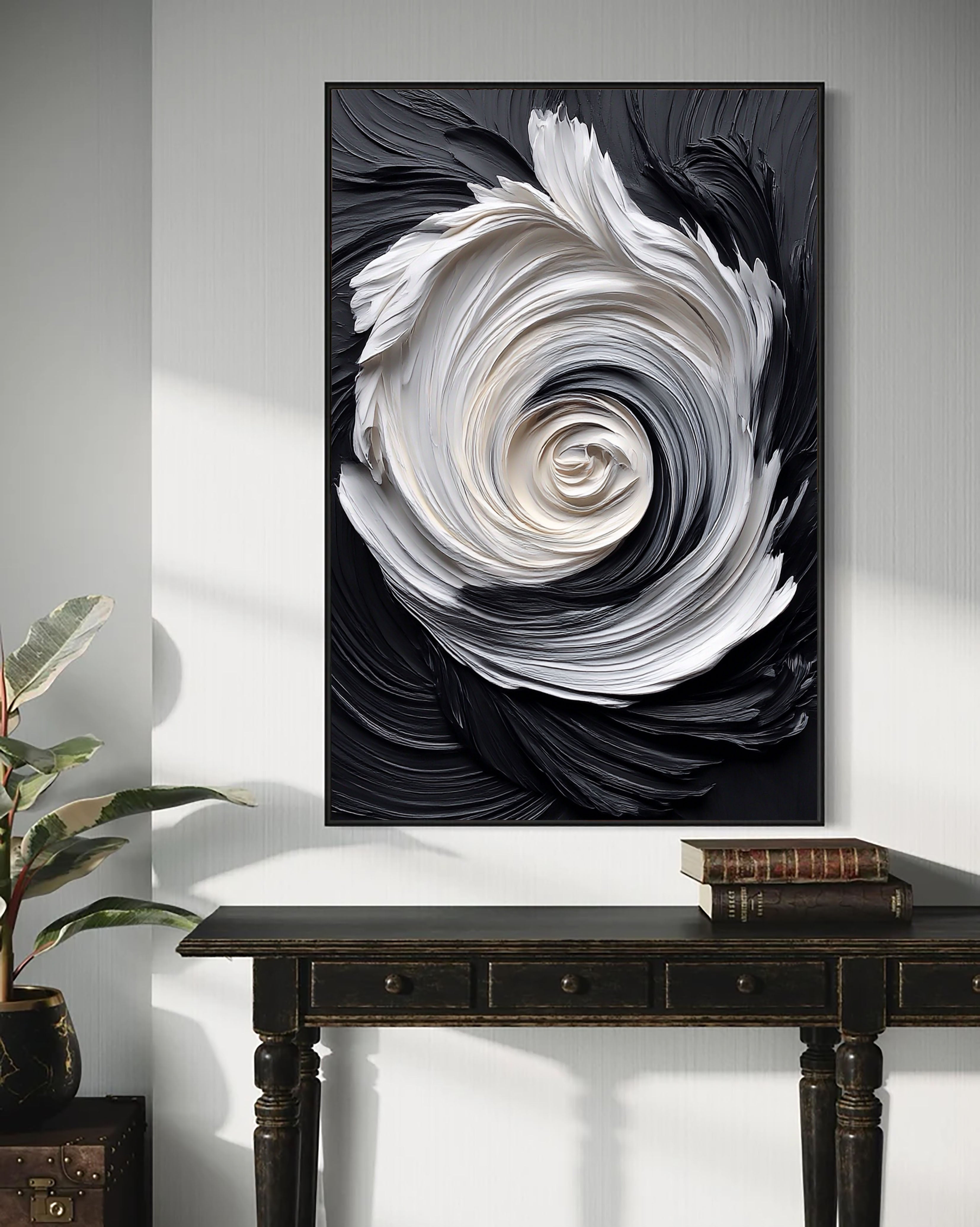 Textured Spiral Opulence | Monochrome Swirl
