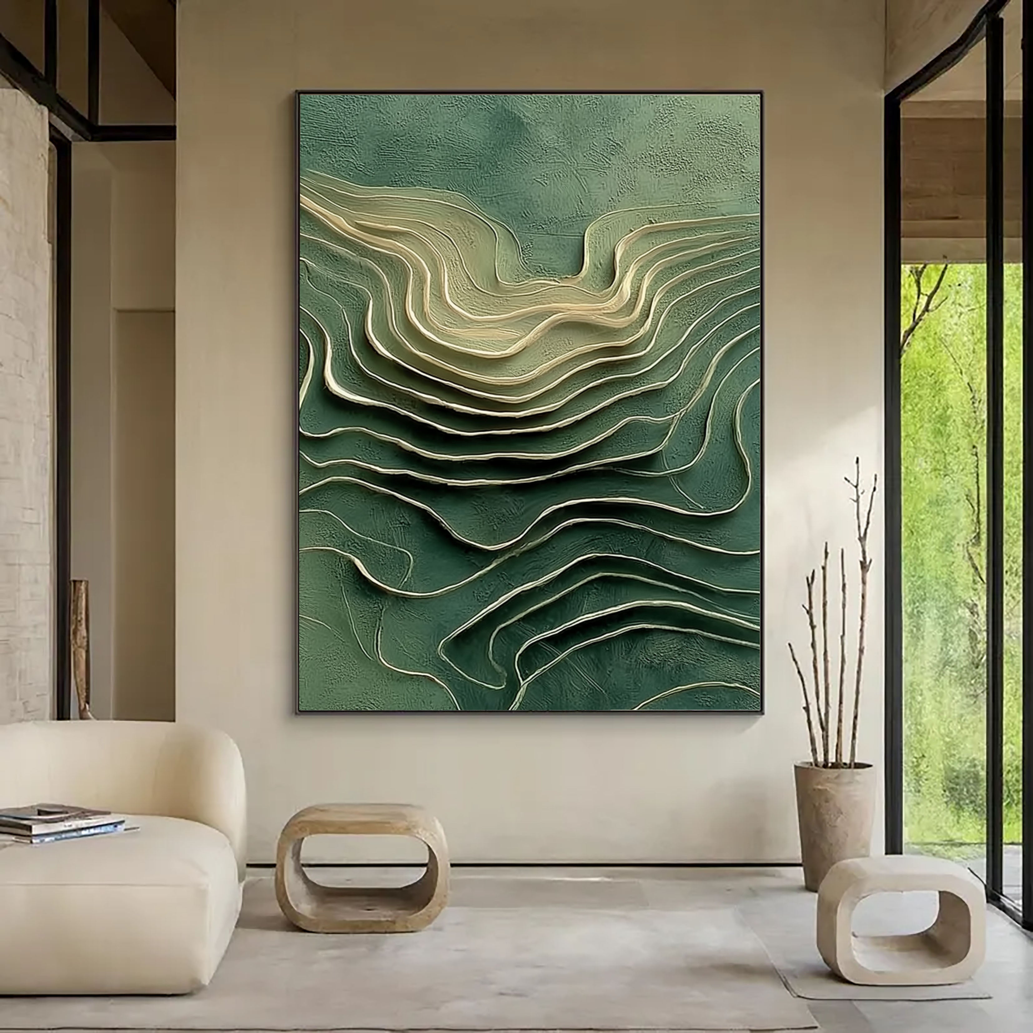 Layered Wave Serenity | Emerald Flow