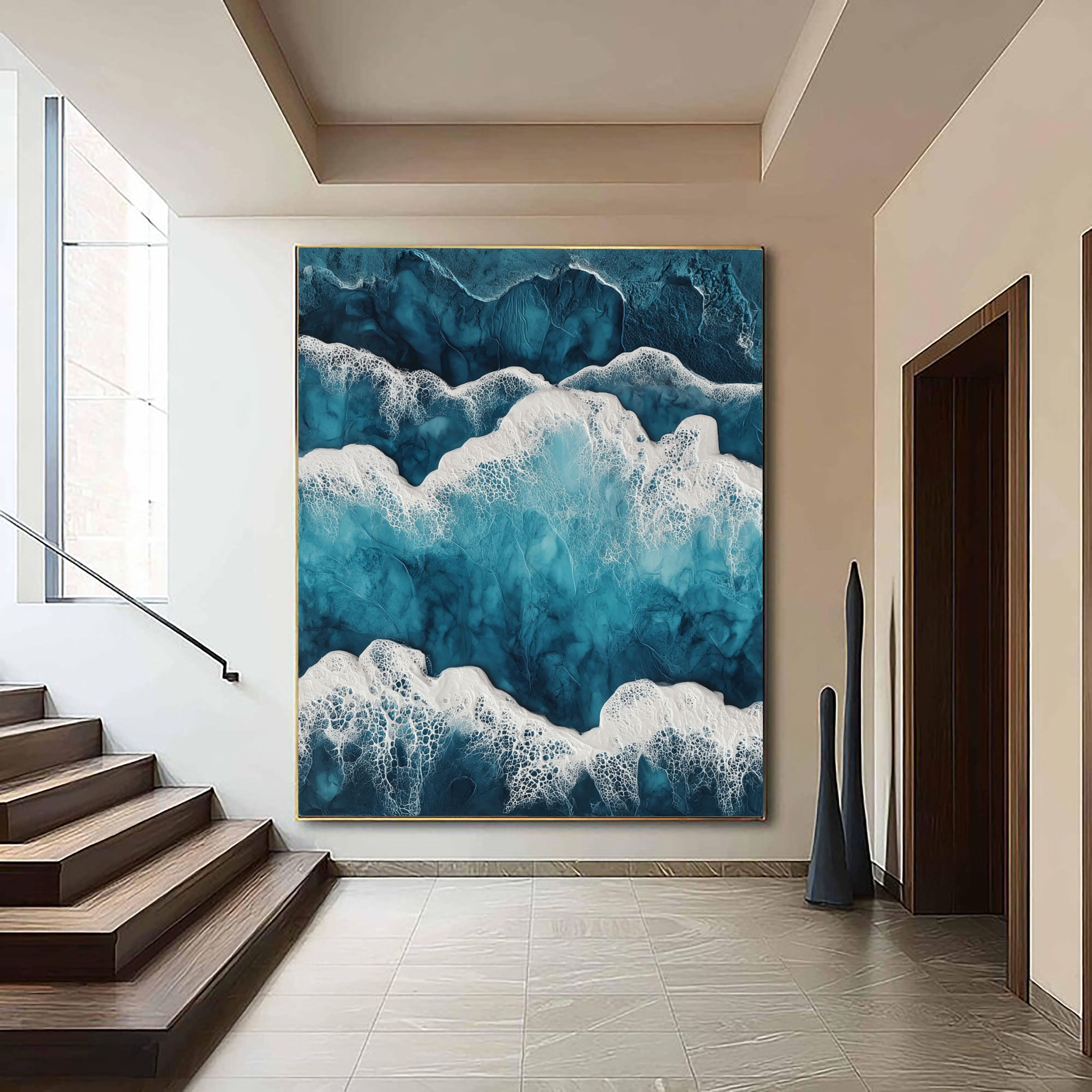 Textured Turquoise Swells | White Foam