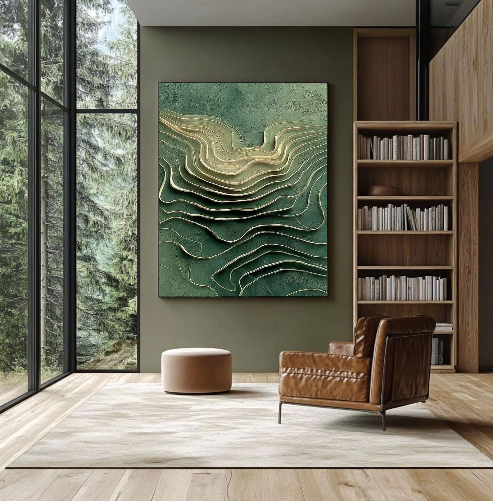 Layered Wave Serenity | Emerald Flow
