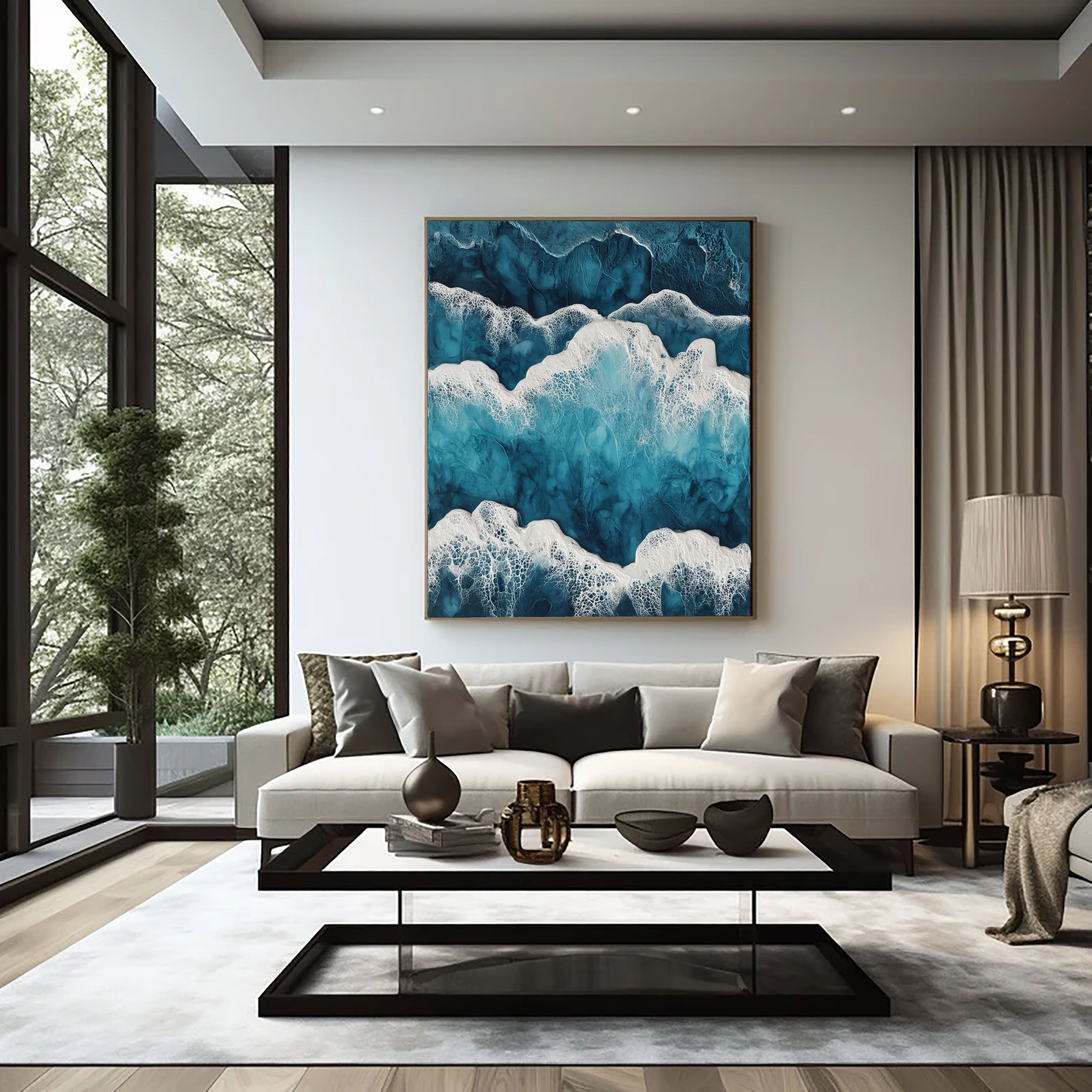 Textured Turquoise Swells | White Foam