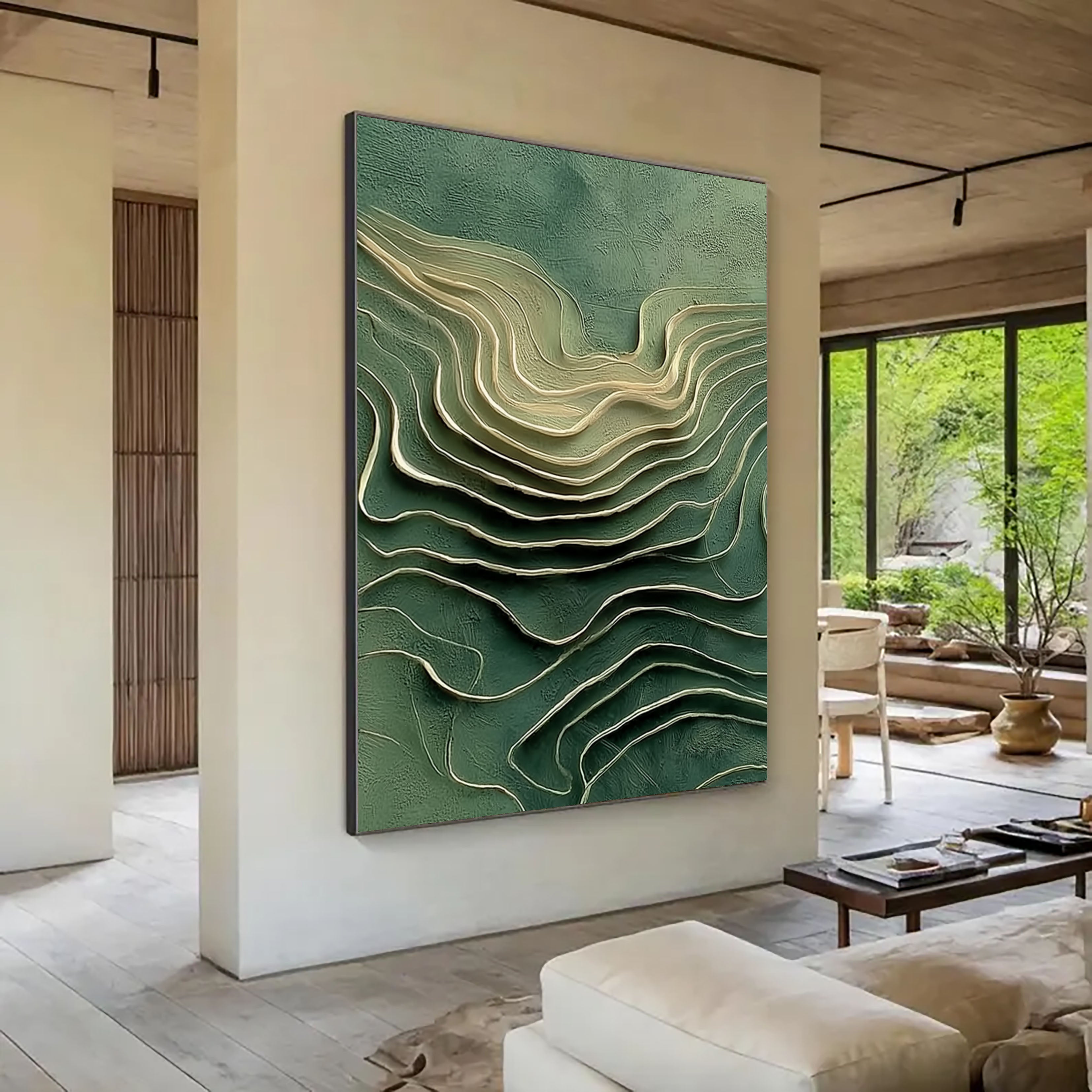 Layered Wave Serenity | Emerald Flow