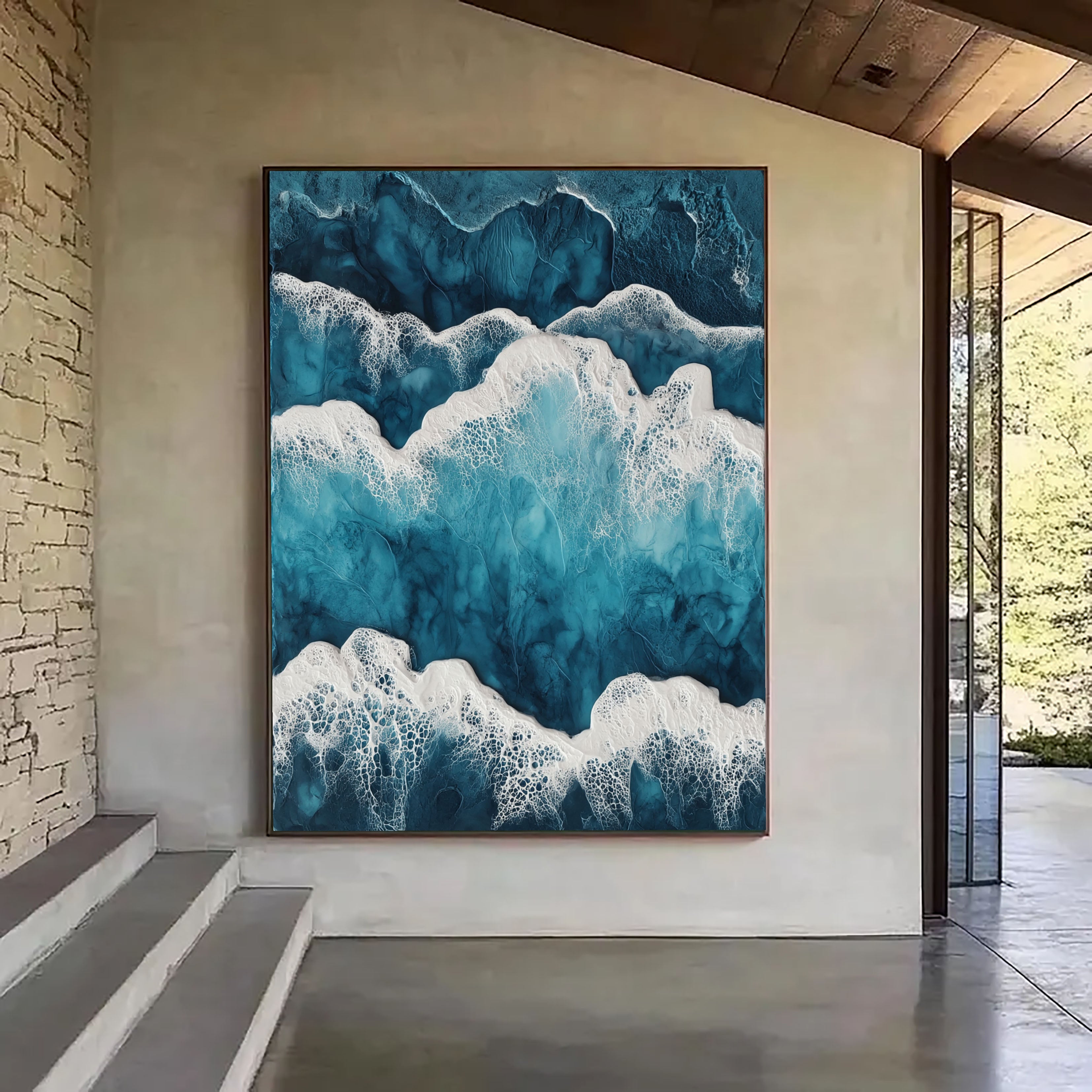 Textured Turquoise Swells | White Foam