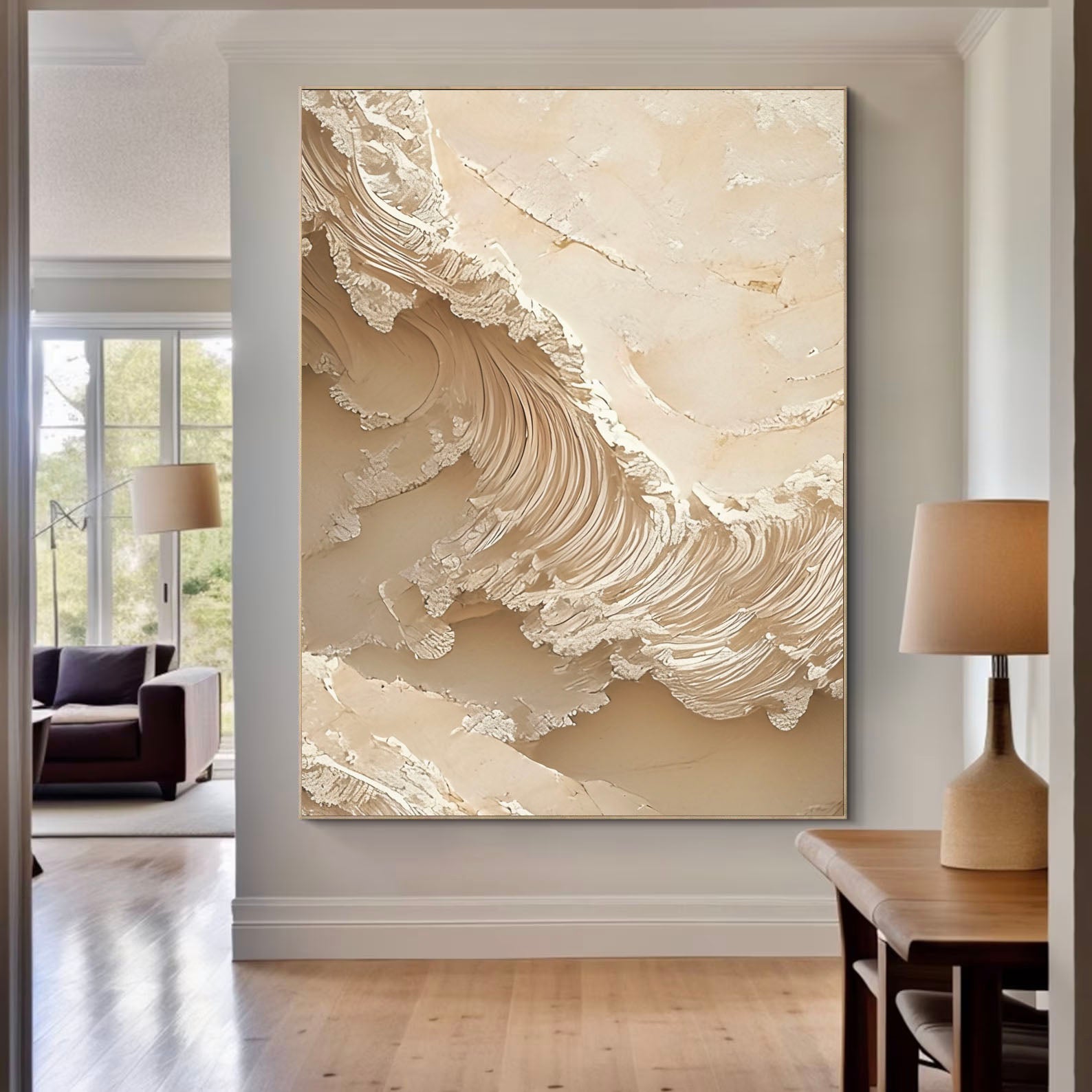 Textured Beige Wave | Neutral Flow