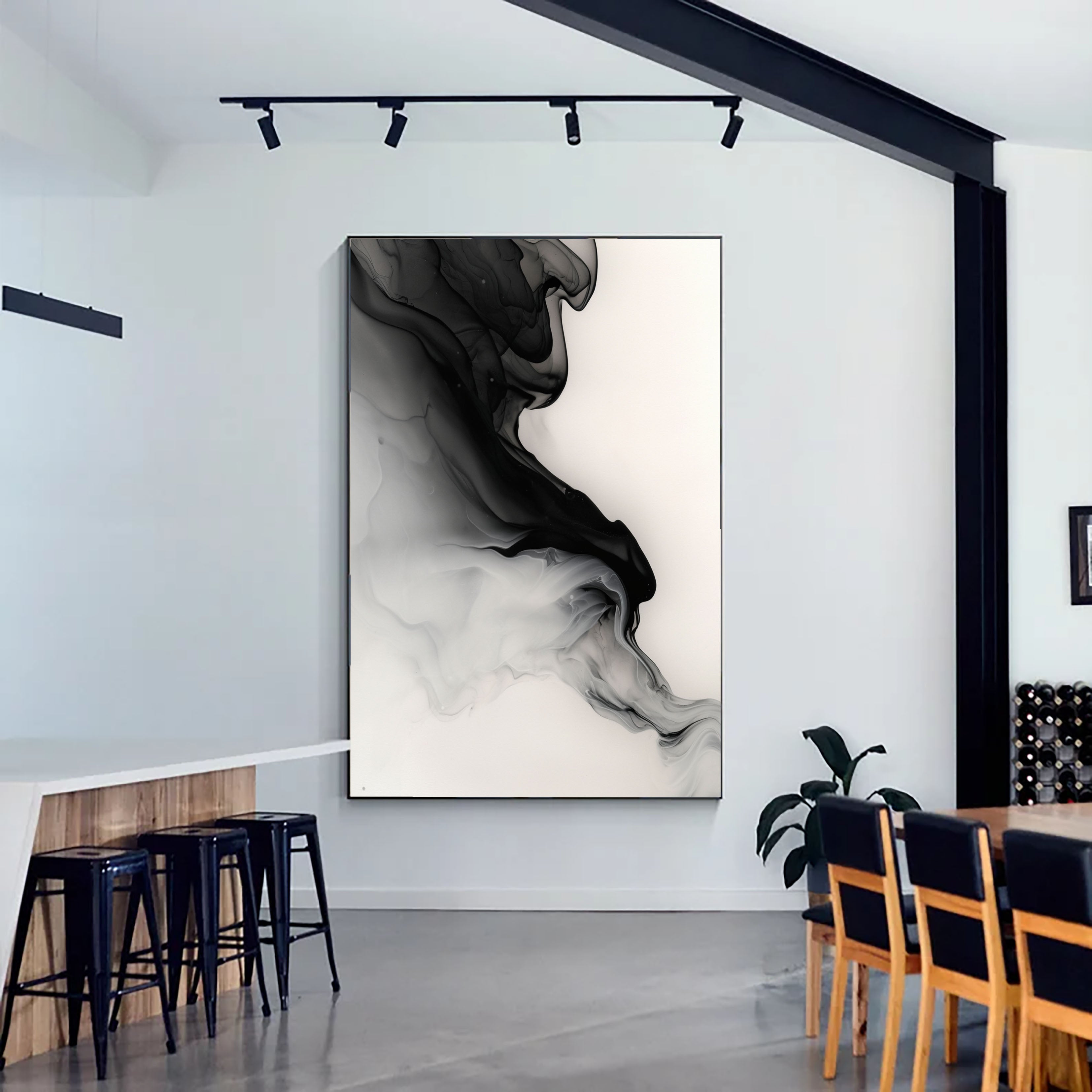 Textured Monochrome Flow | Black Gray