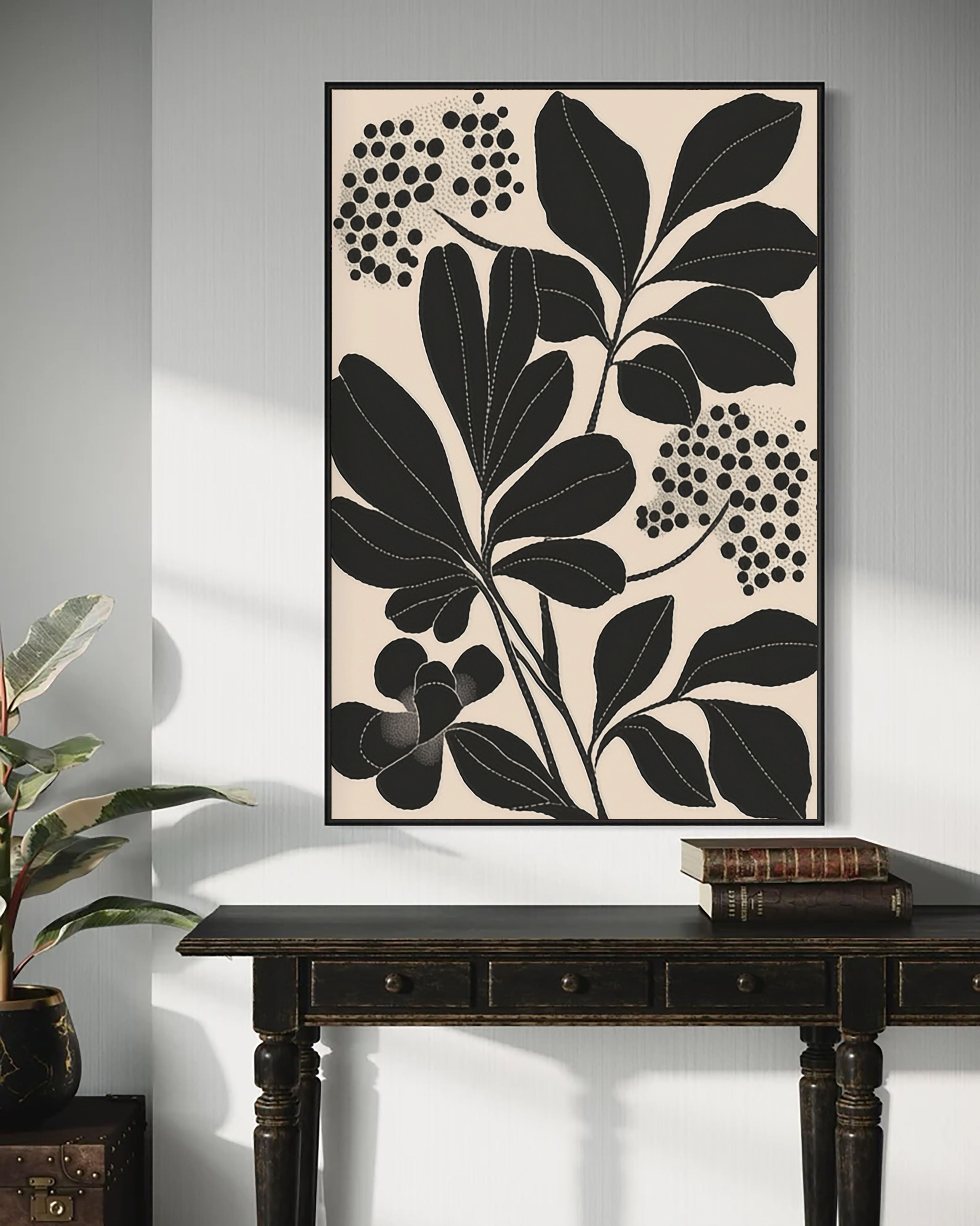 Graphic Foliage Chic | Black Bloom