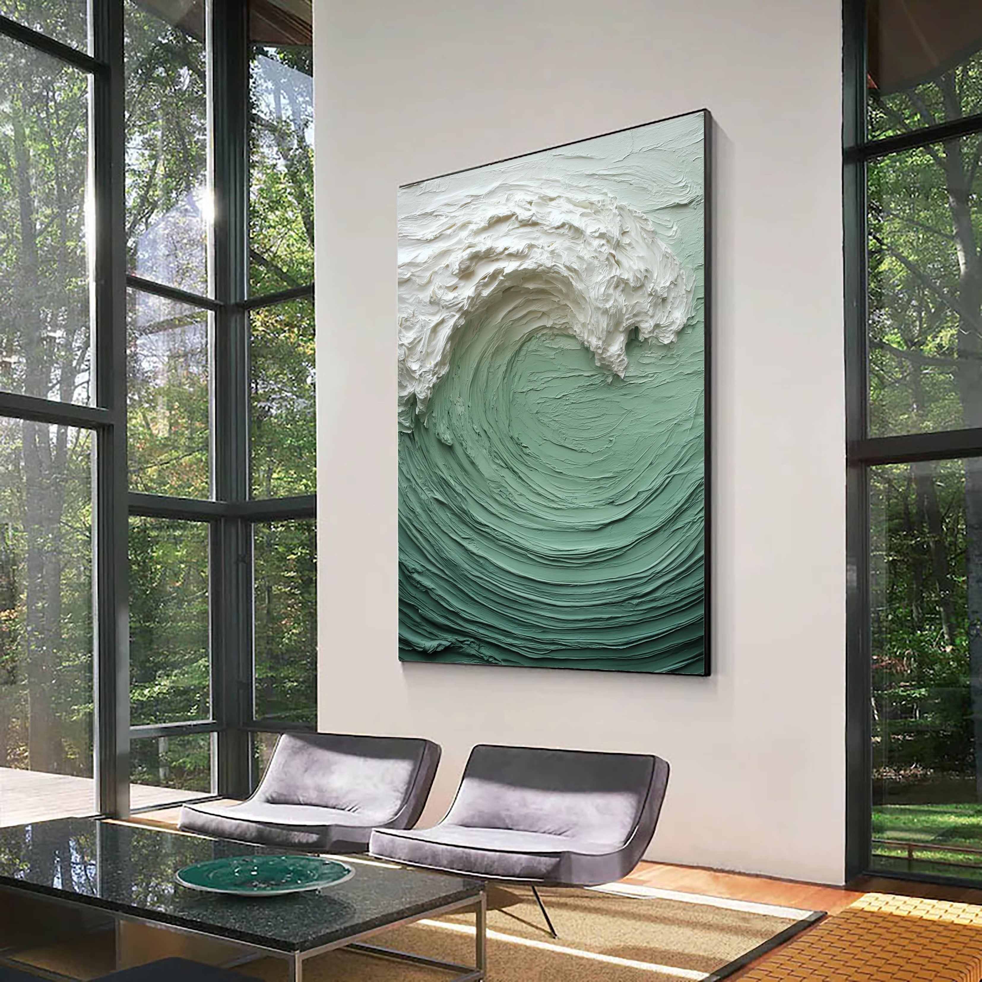 Textured Seafoam Swell | Mint Crests