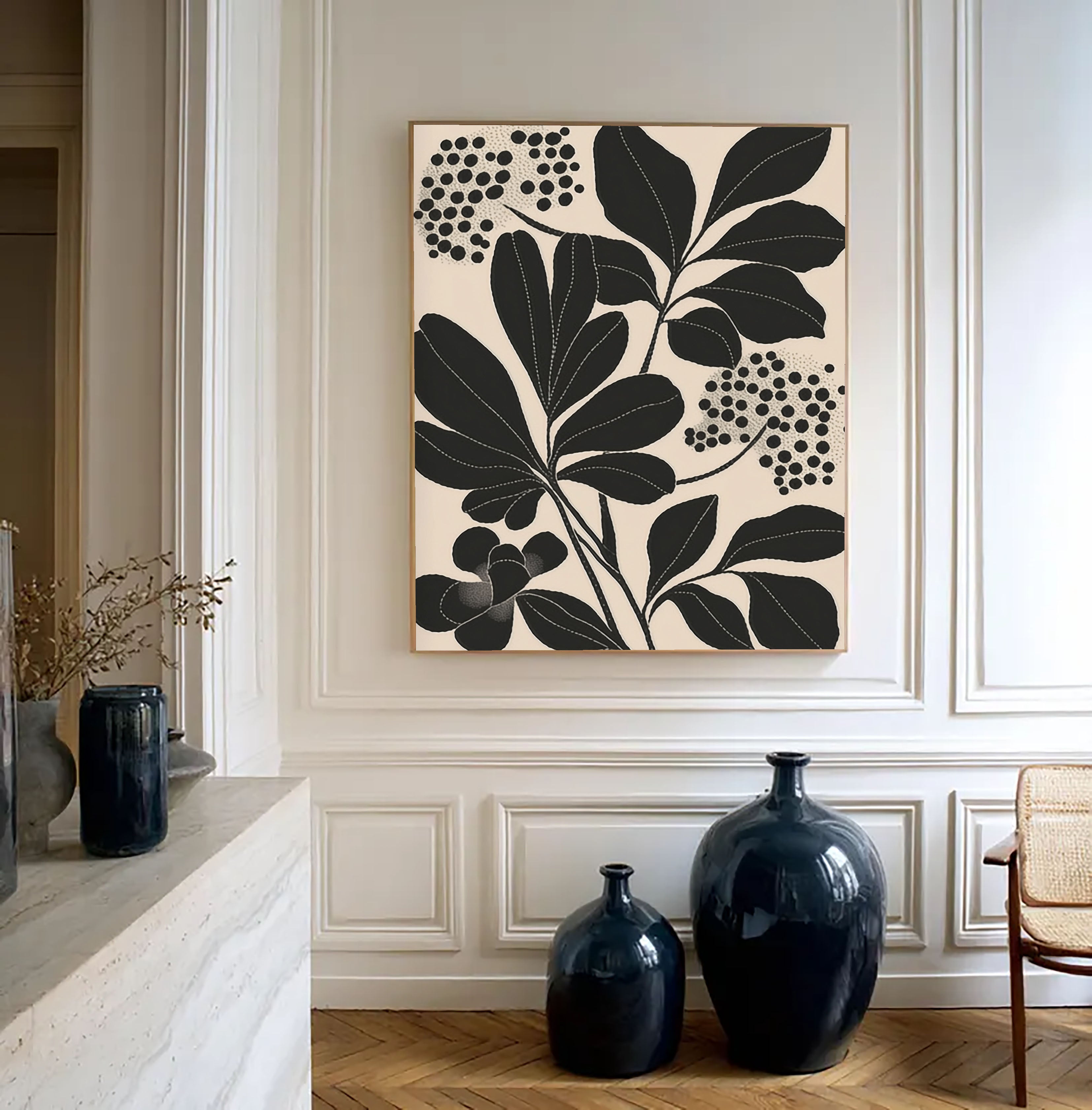 Graphic Foliage Chic | Black Bloom