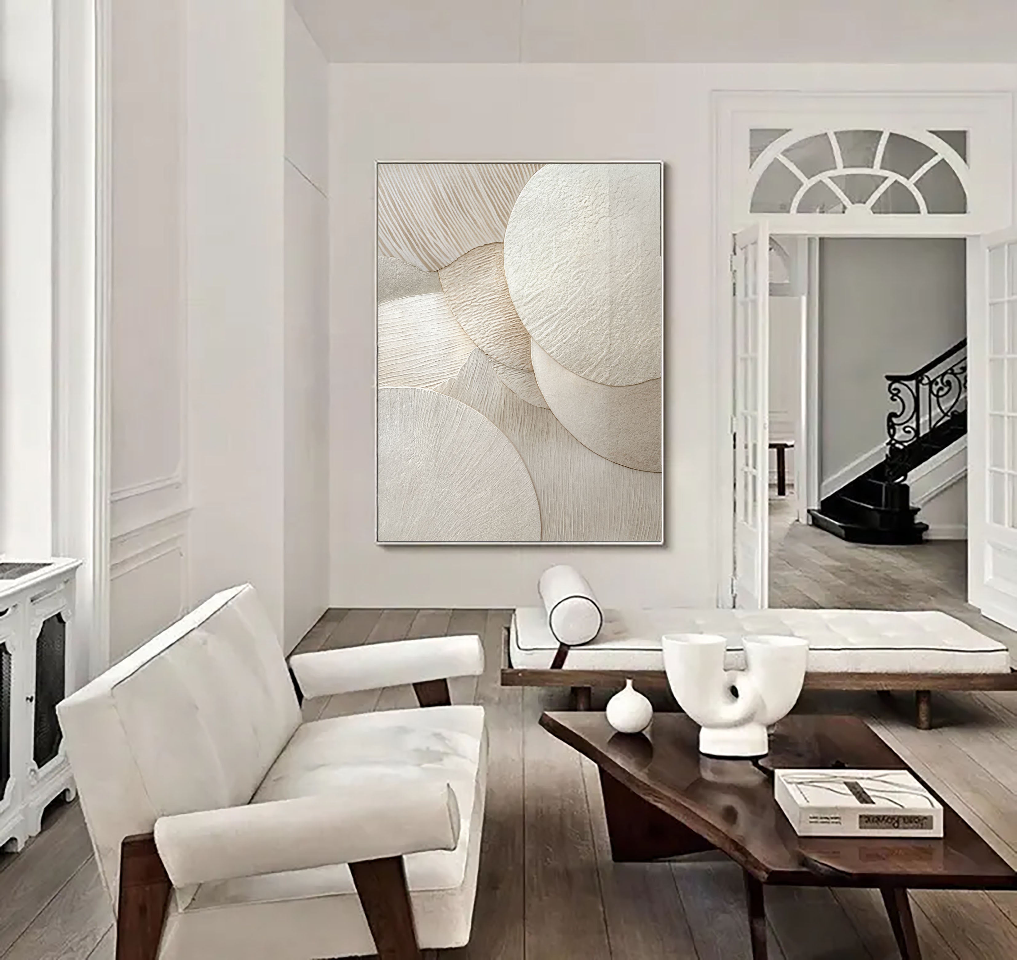 Textured Circular Elegance | Ivory Layer