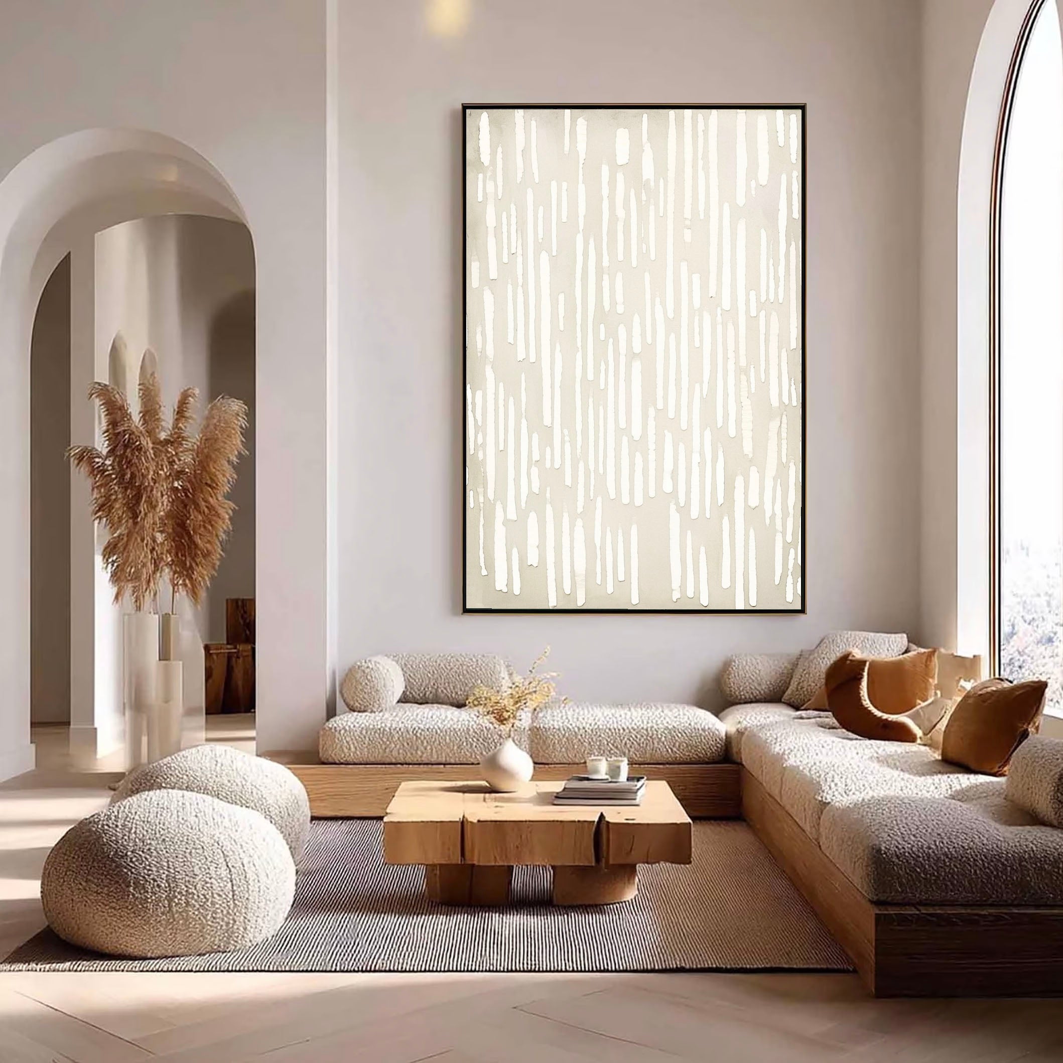 Textured Linear Grace | Ivory Stroke