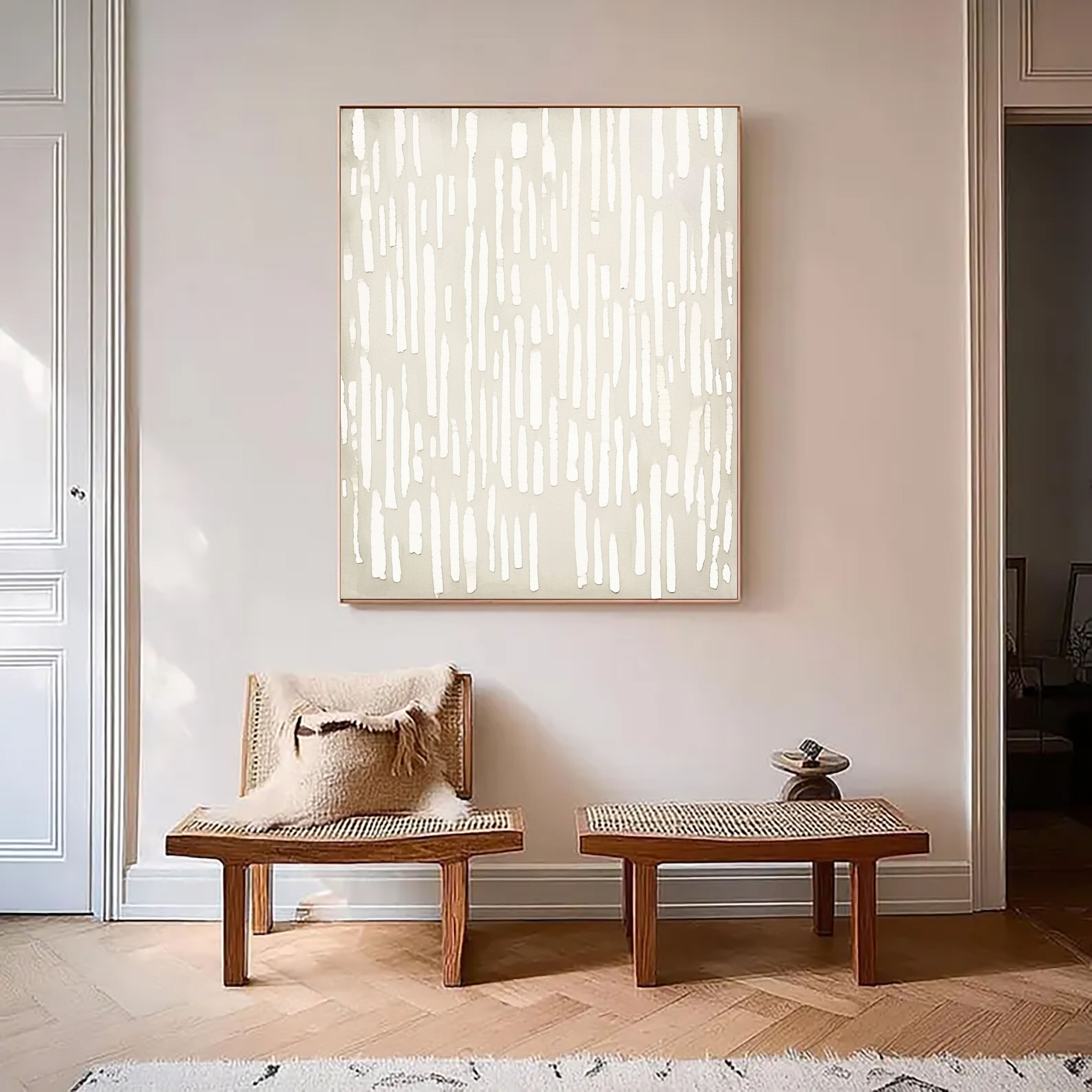 Textured Linear Grace | Ivory Stroke