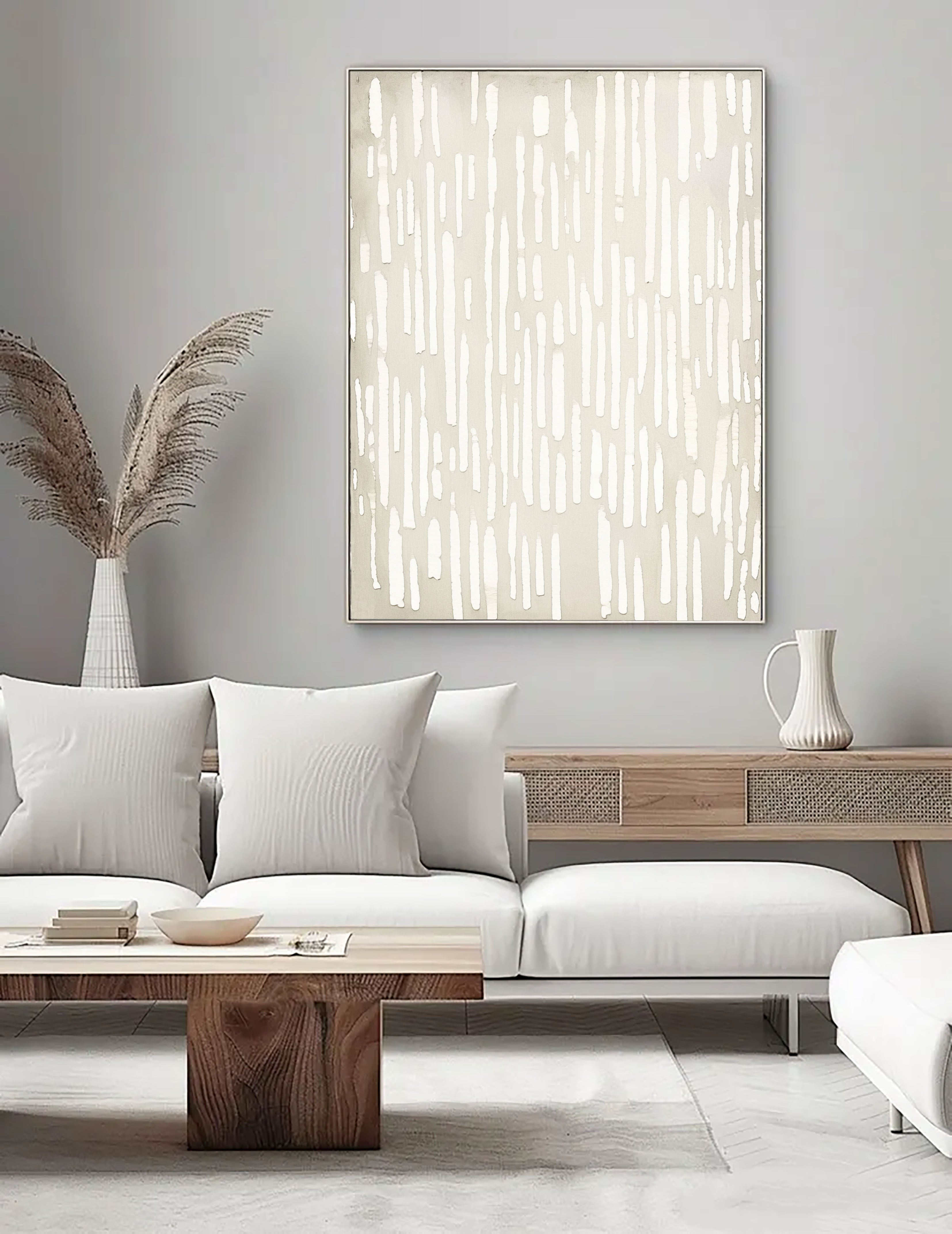 Textured Linear Grace | Ivory Stroke