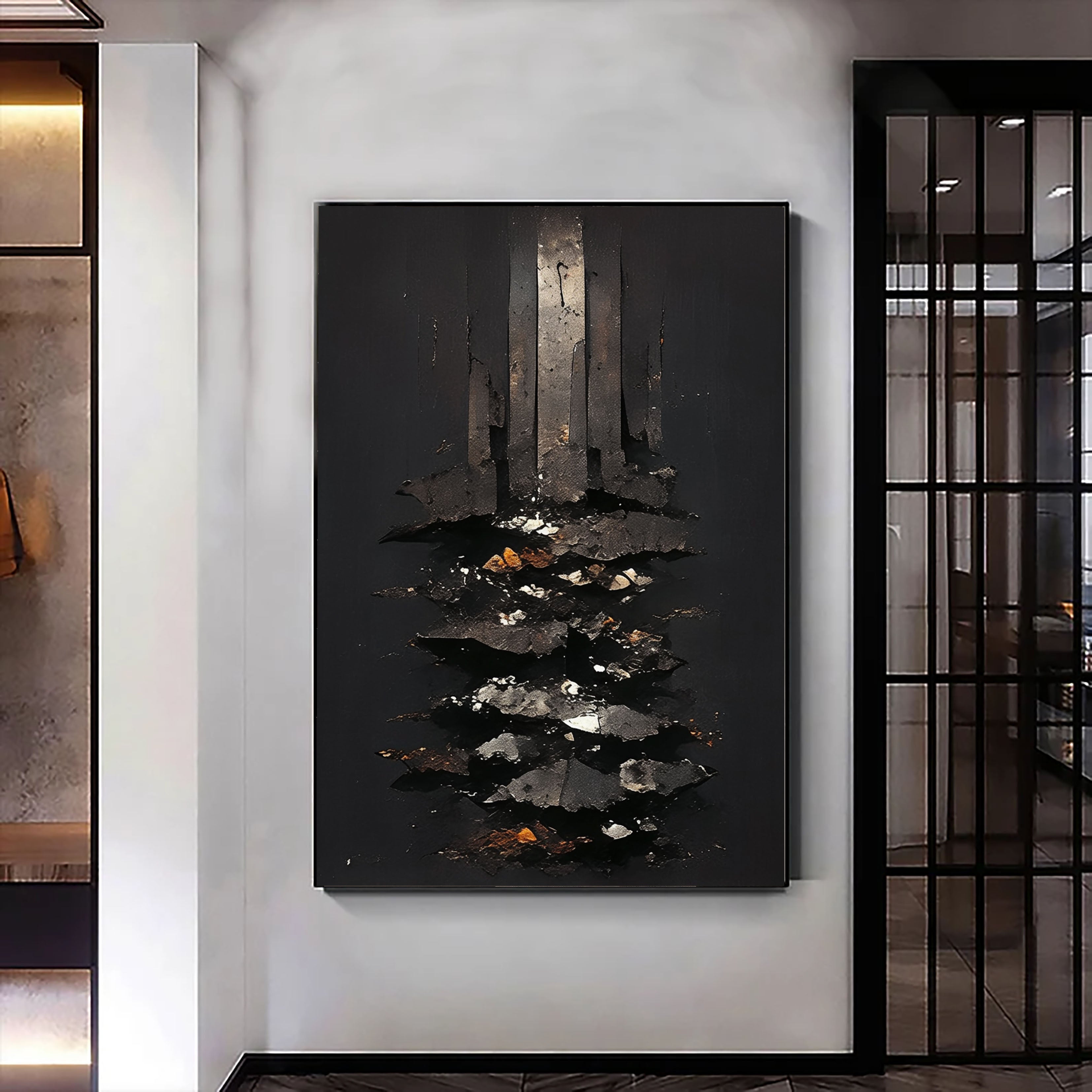 Textured Metallic Depth | Black Edge