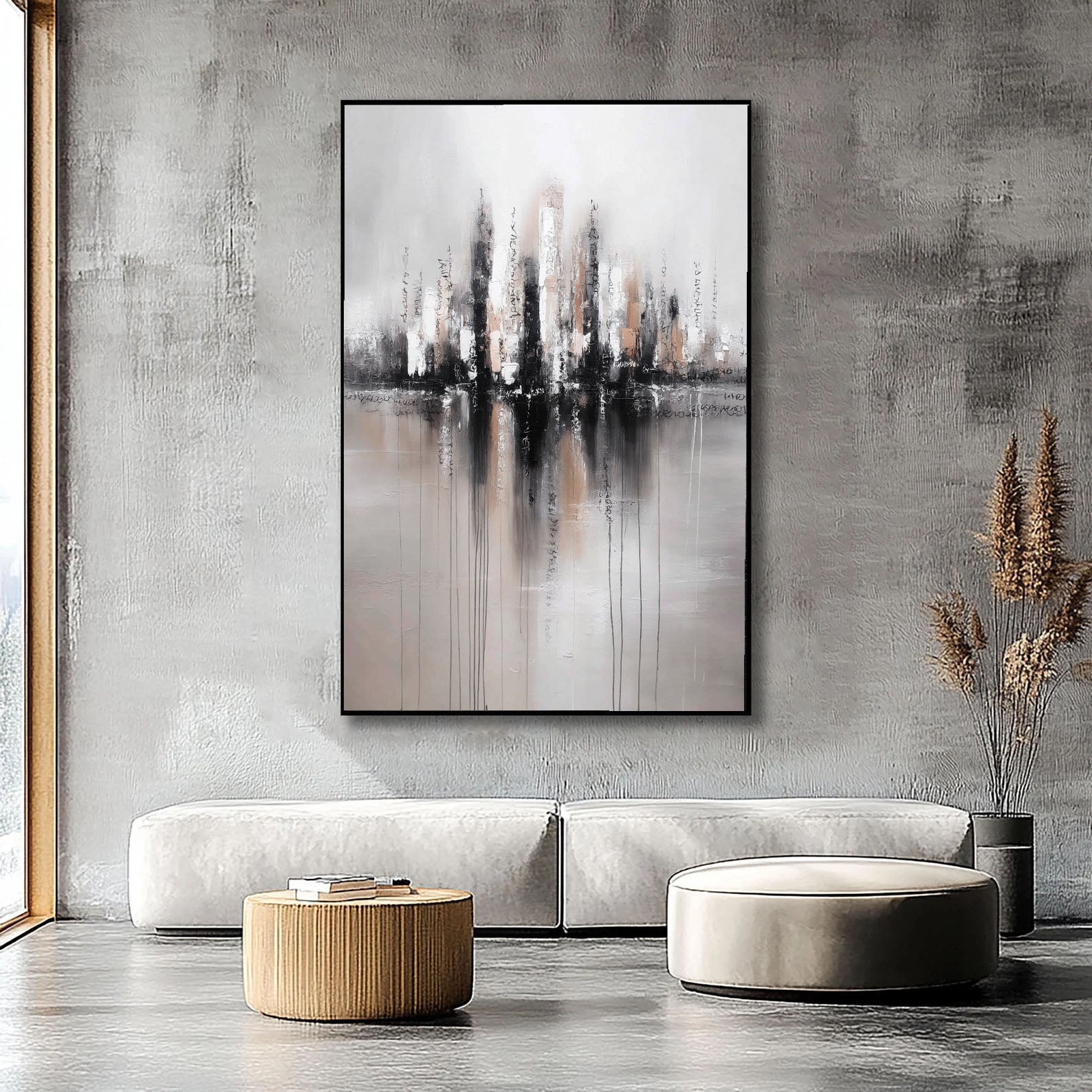 Textured Urban Horizon | Monochrome Glow