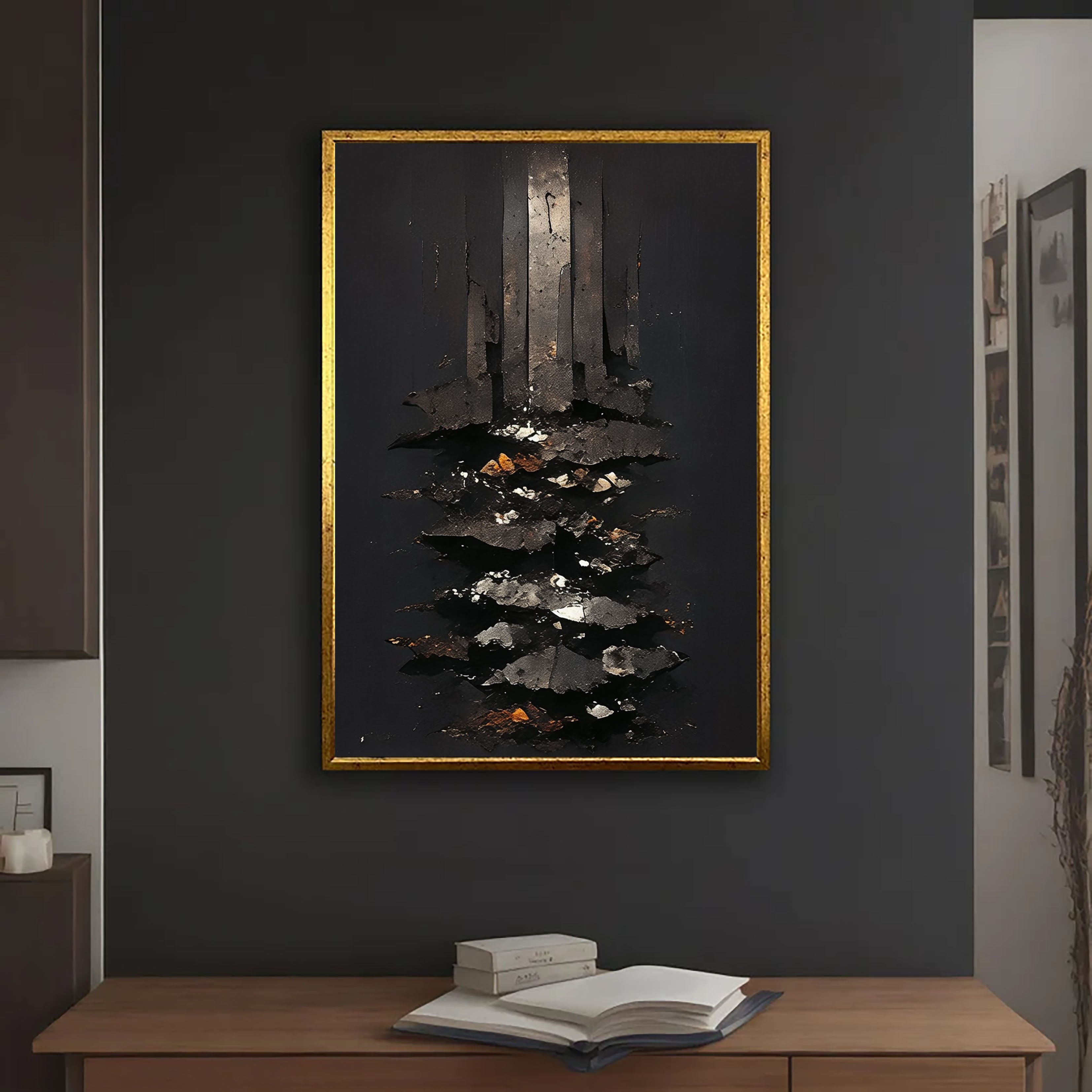 Textured Metallic Depth | Black Edge