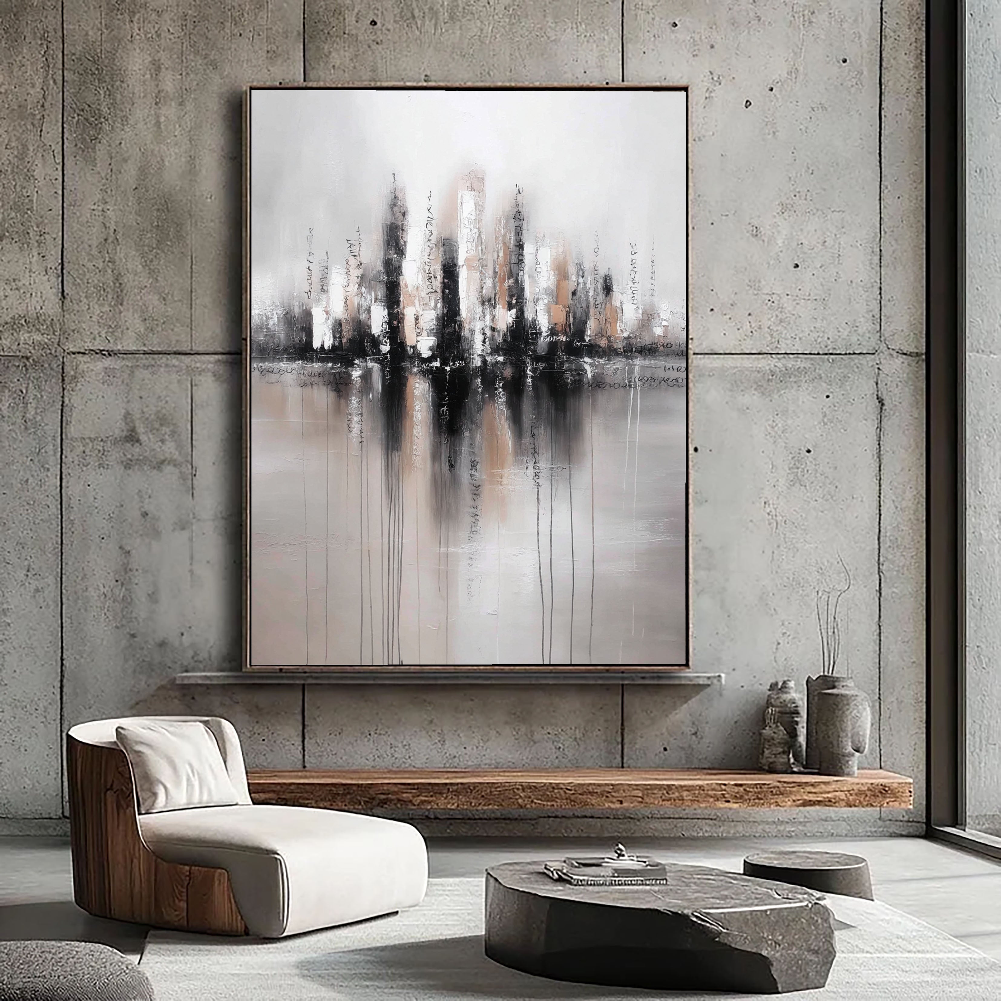 Textured Urban Horizon | Monochrome Glow