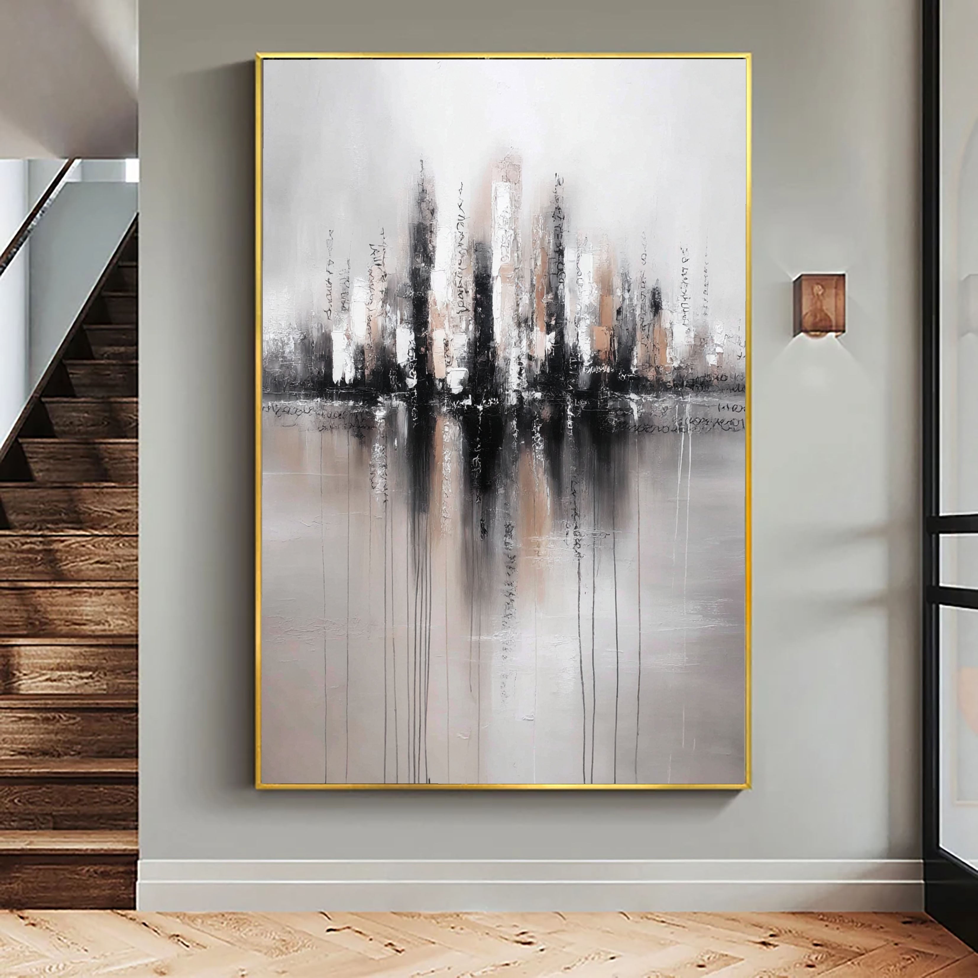 Textured Urban Horizon | Monochrome Glow