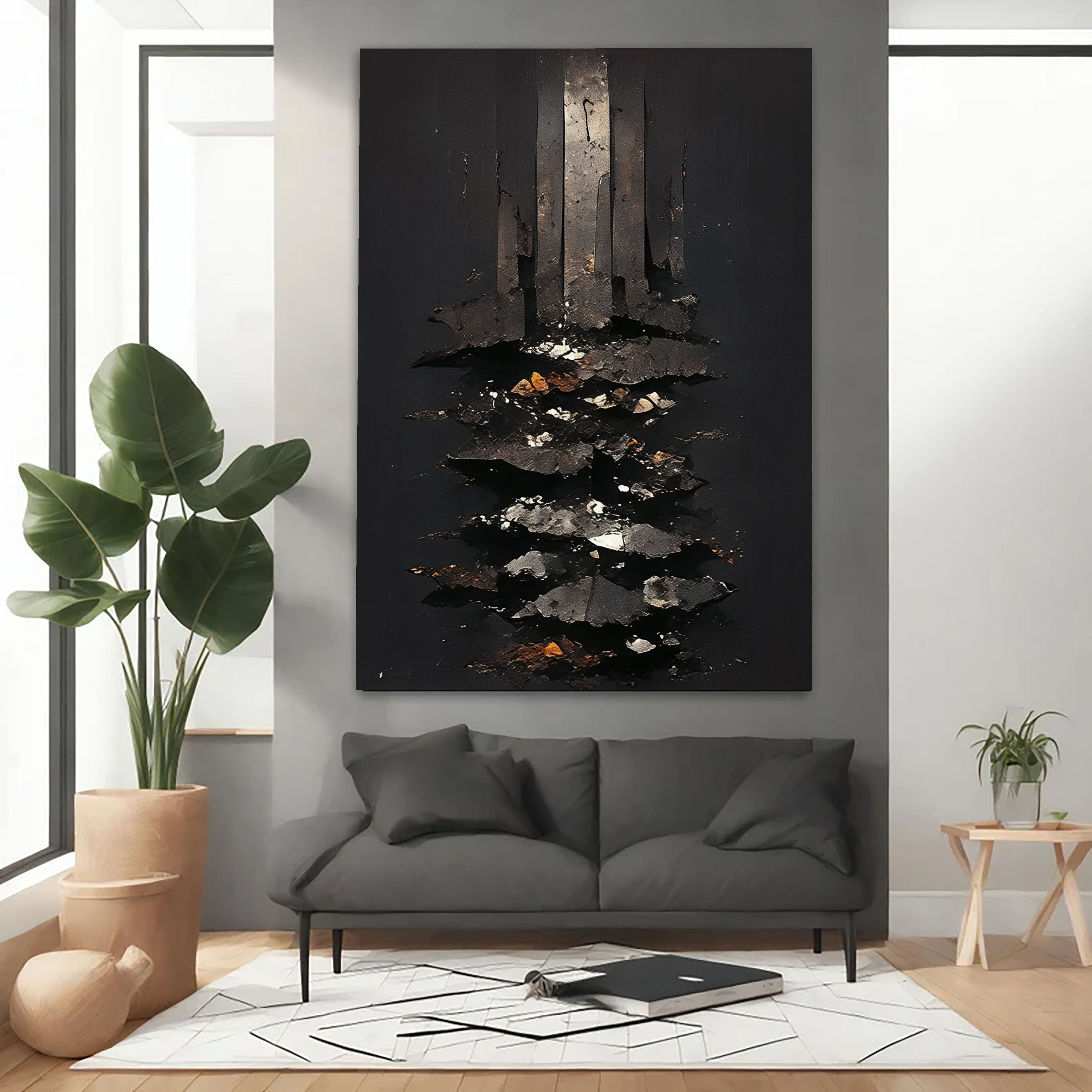 Textured Metallic Depth | Black Edge