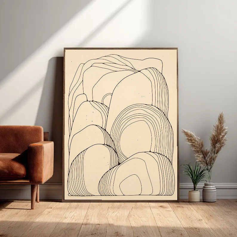 Linear Rock Minimalism | Beige Line