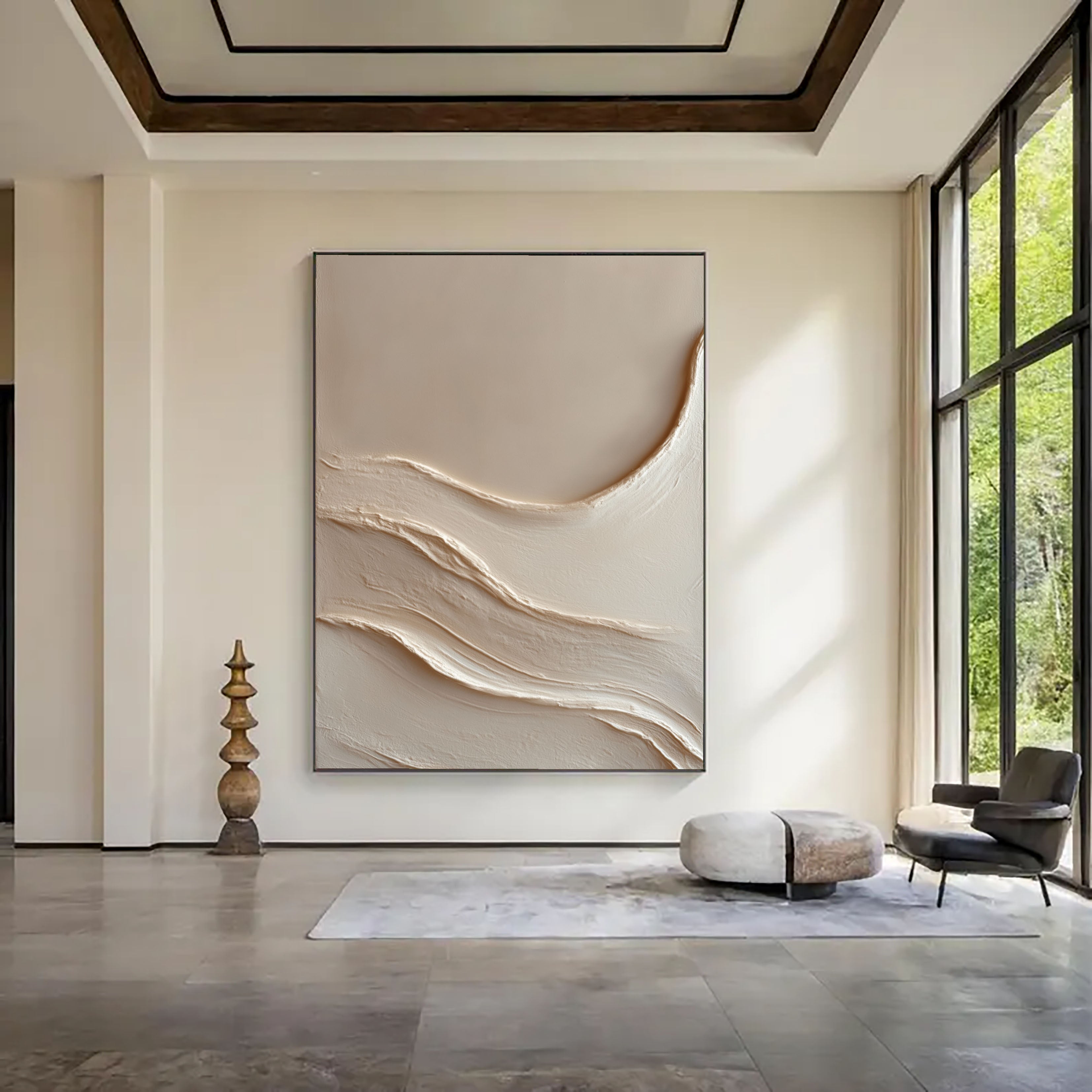 Soft Beige Relief | Wavy Texture