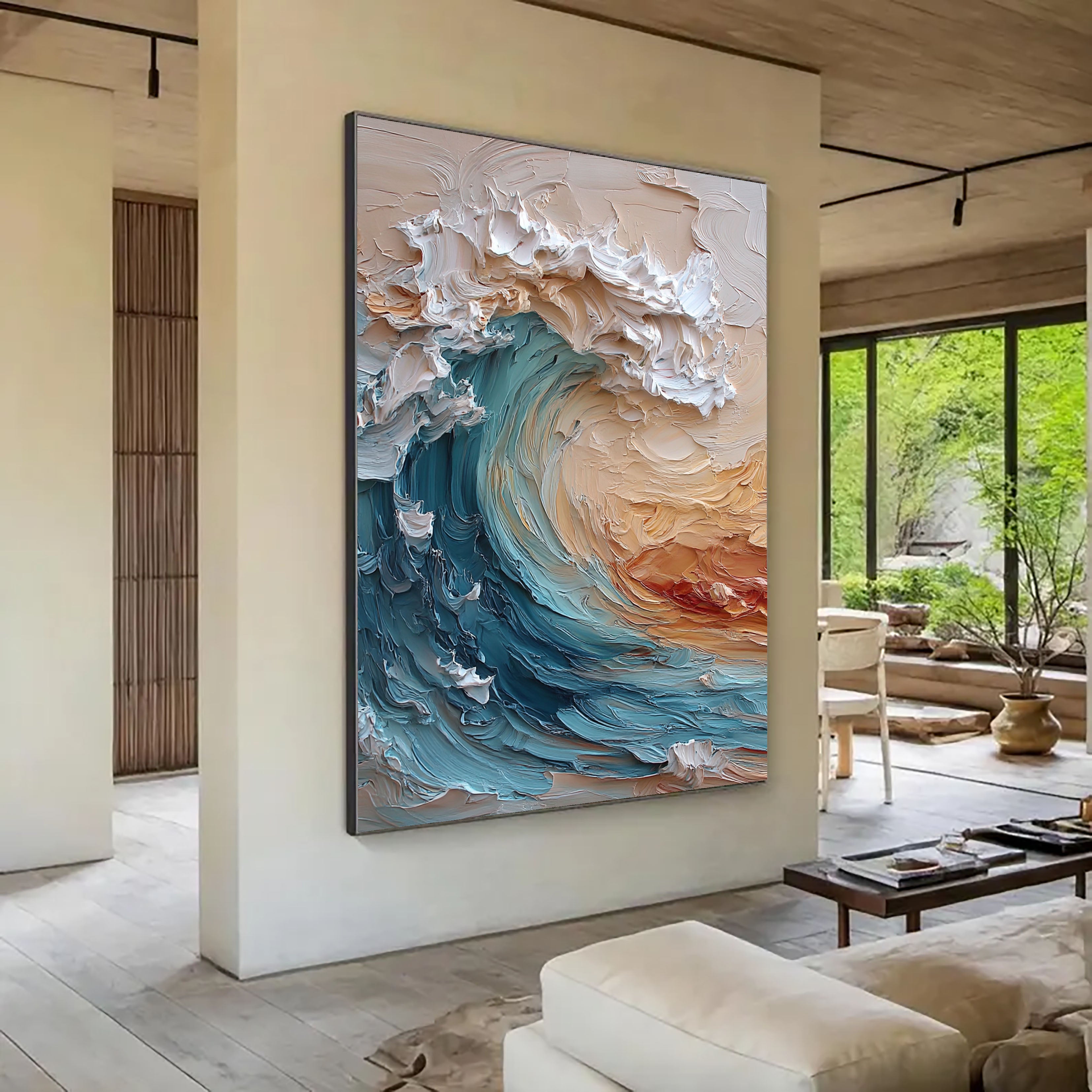 Textured Coastal Surge | Turquoise Crests