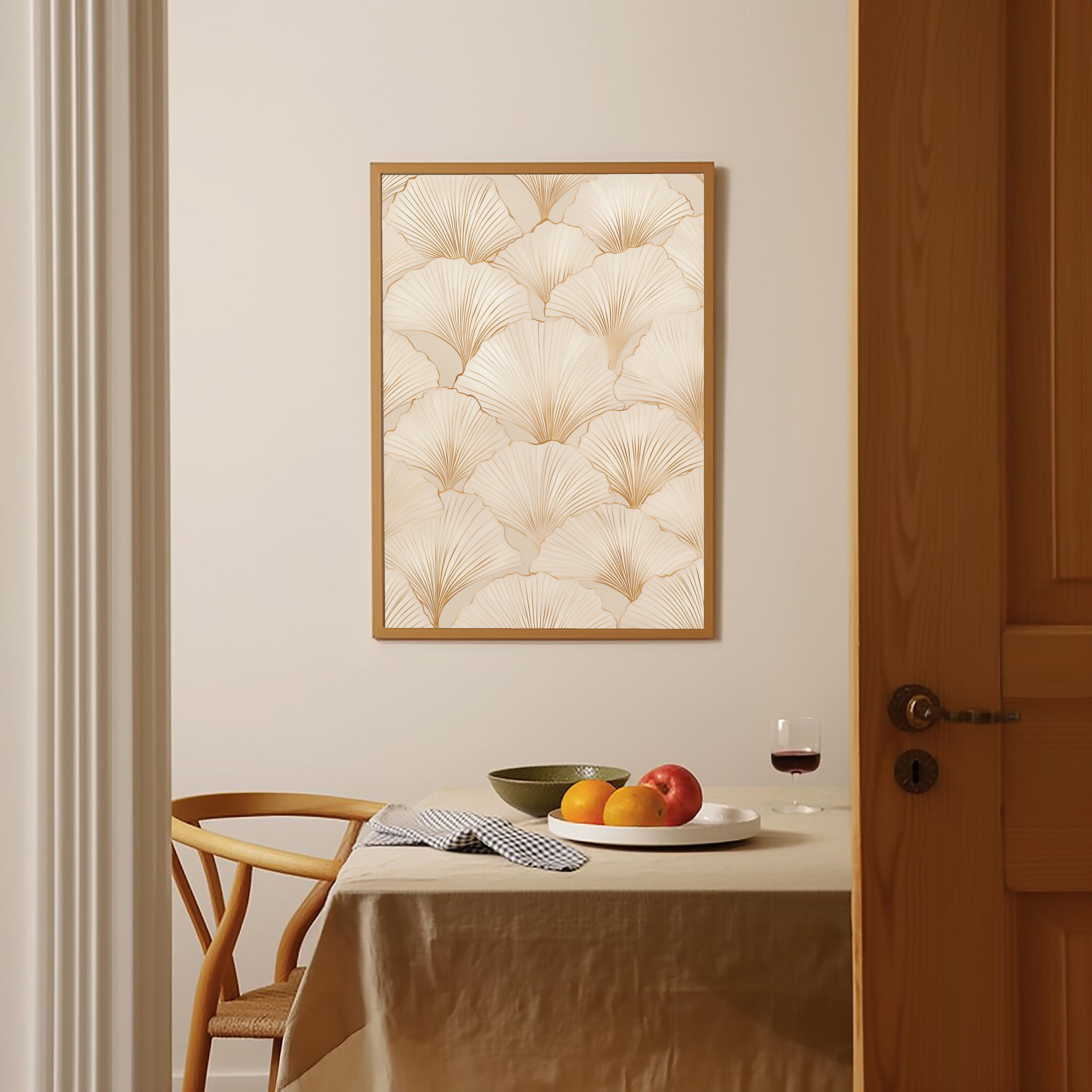 Textured Botanical Elegance | Beige Leaves