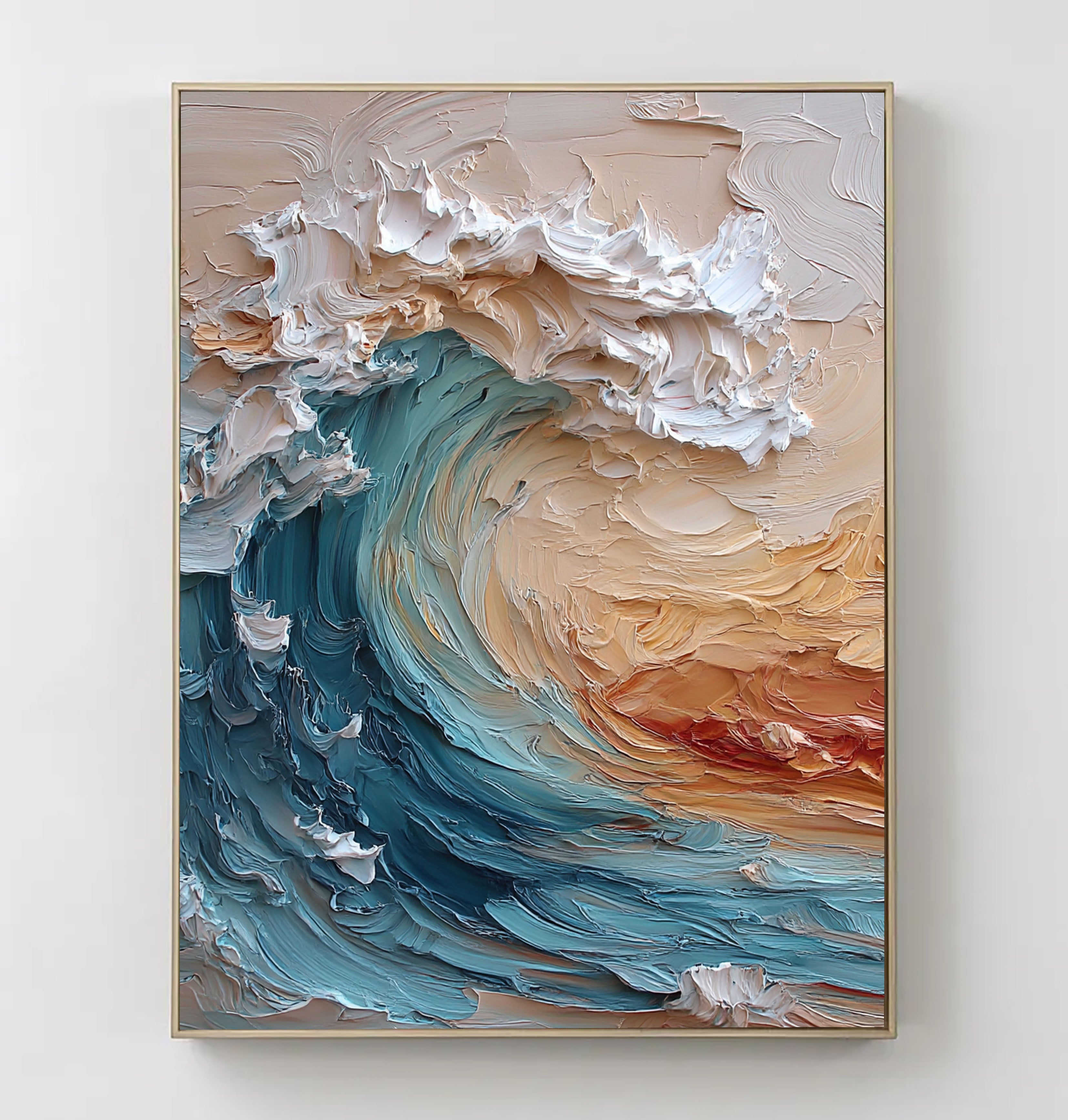 Textured Coastal Surge | Turquoise Crests