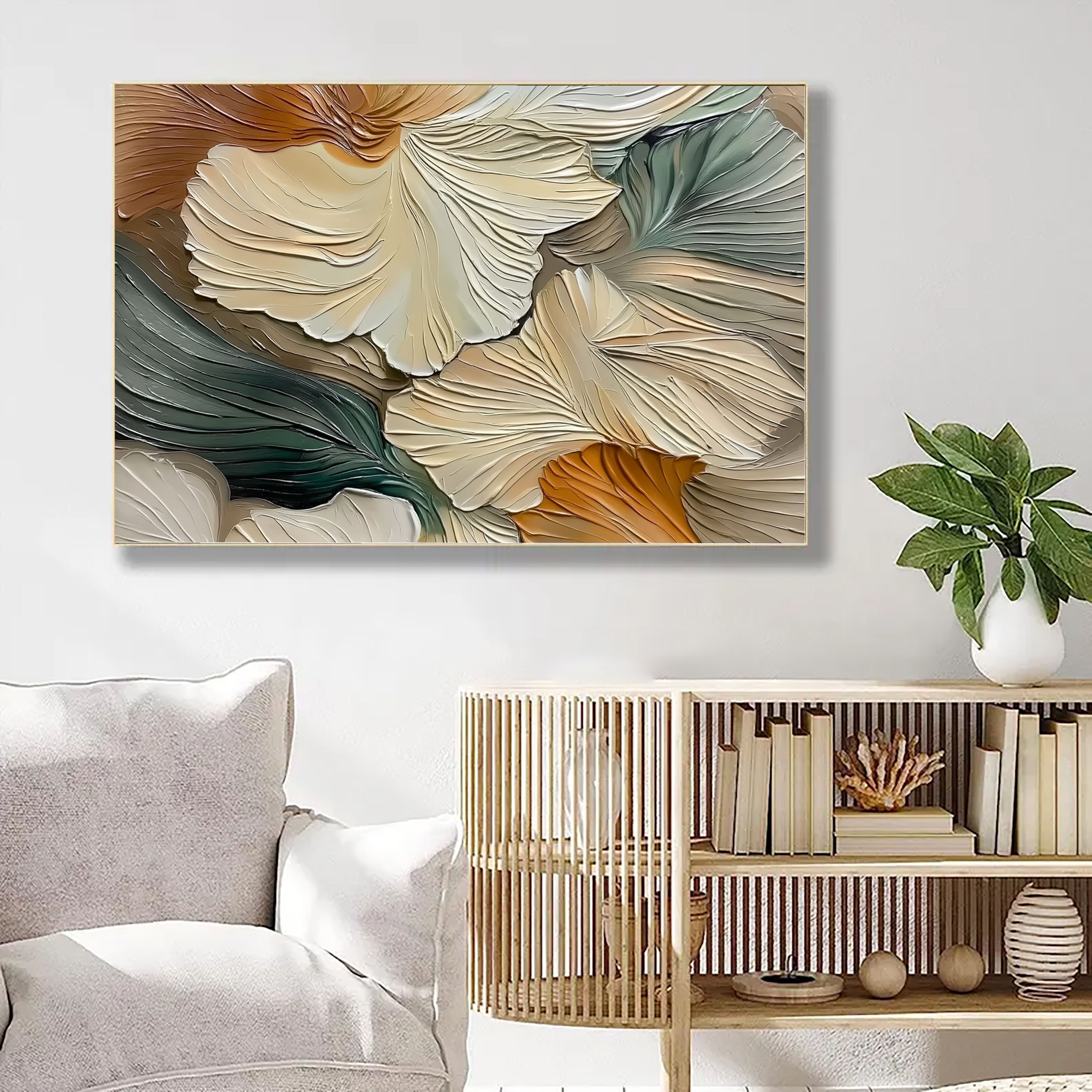 Textured Ginkgo Whisper | Earthy Tones