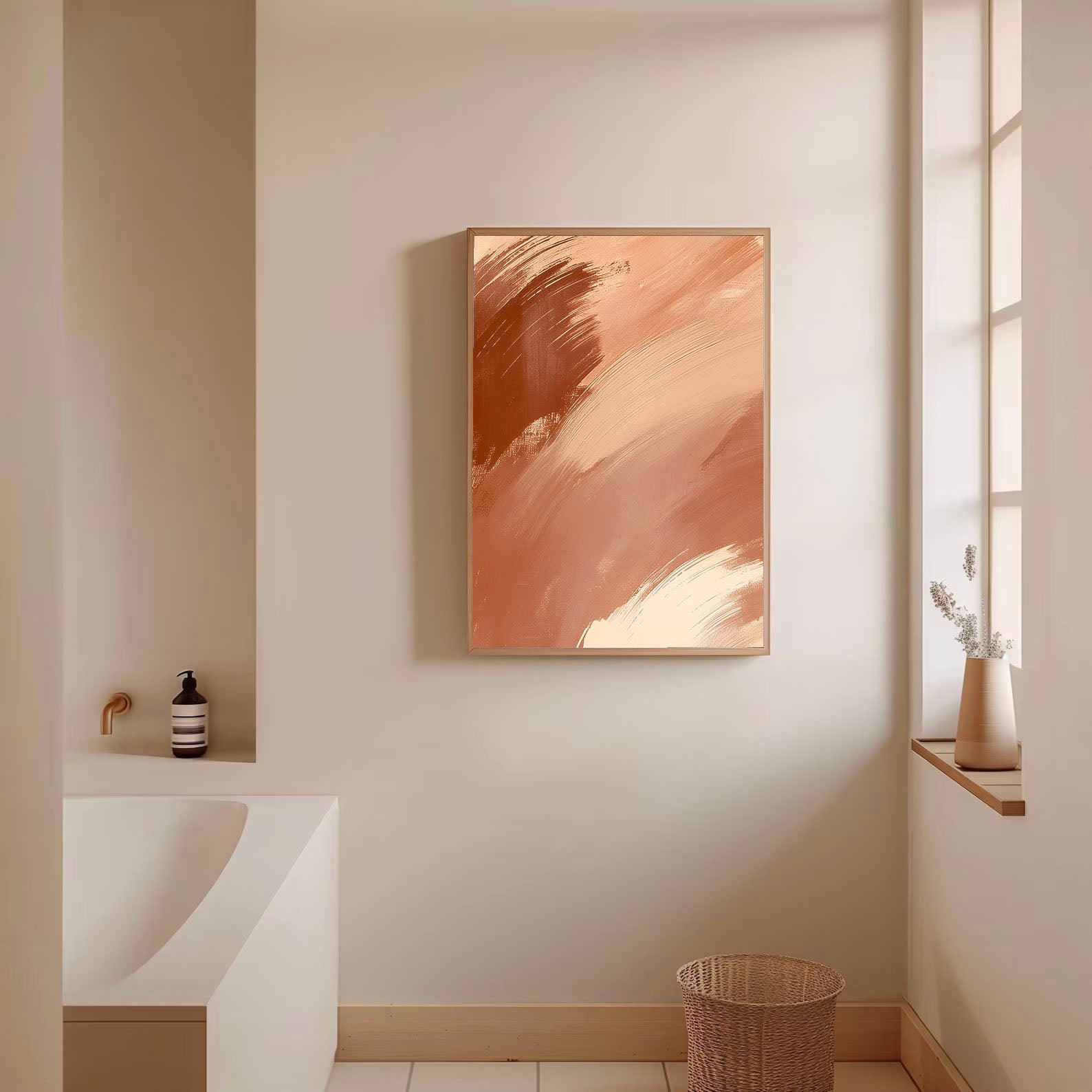 Brushstroke Copper Elegance | Rose Glow