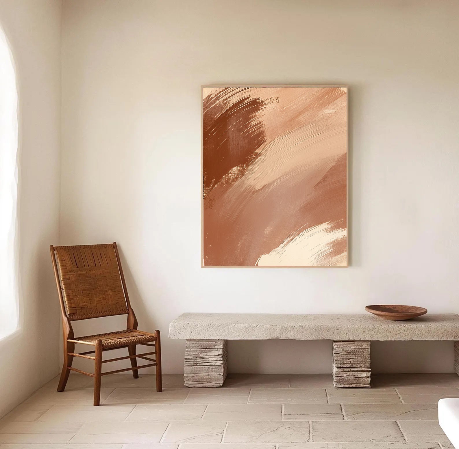 Brushstroke Copper Elegance | Rose Glow