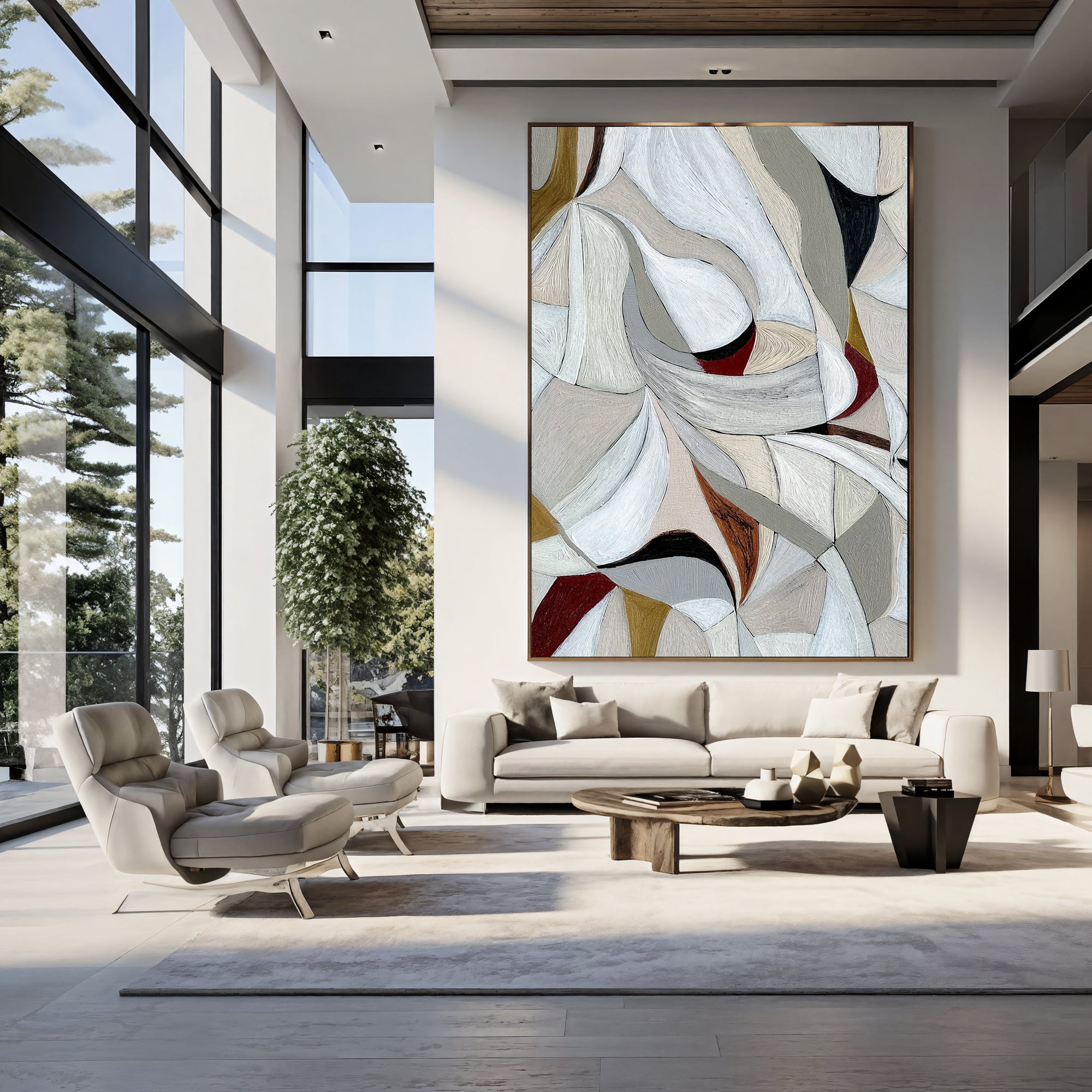 Textured Abstract Opulence | Neutral Swirl