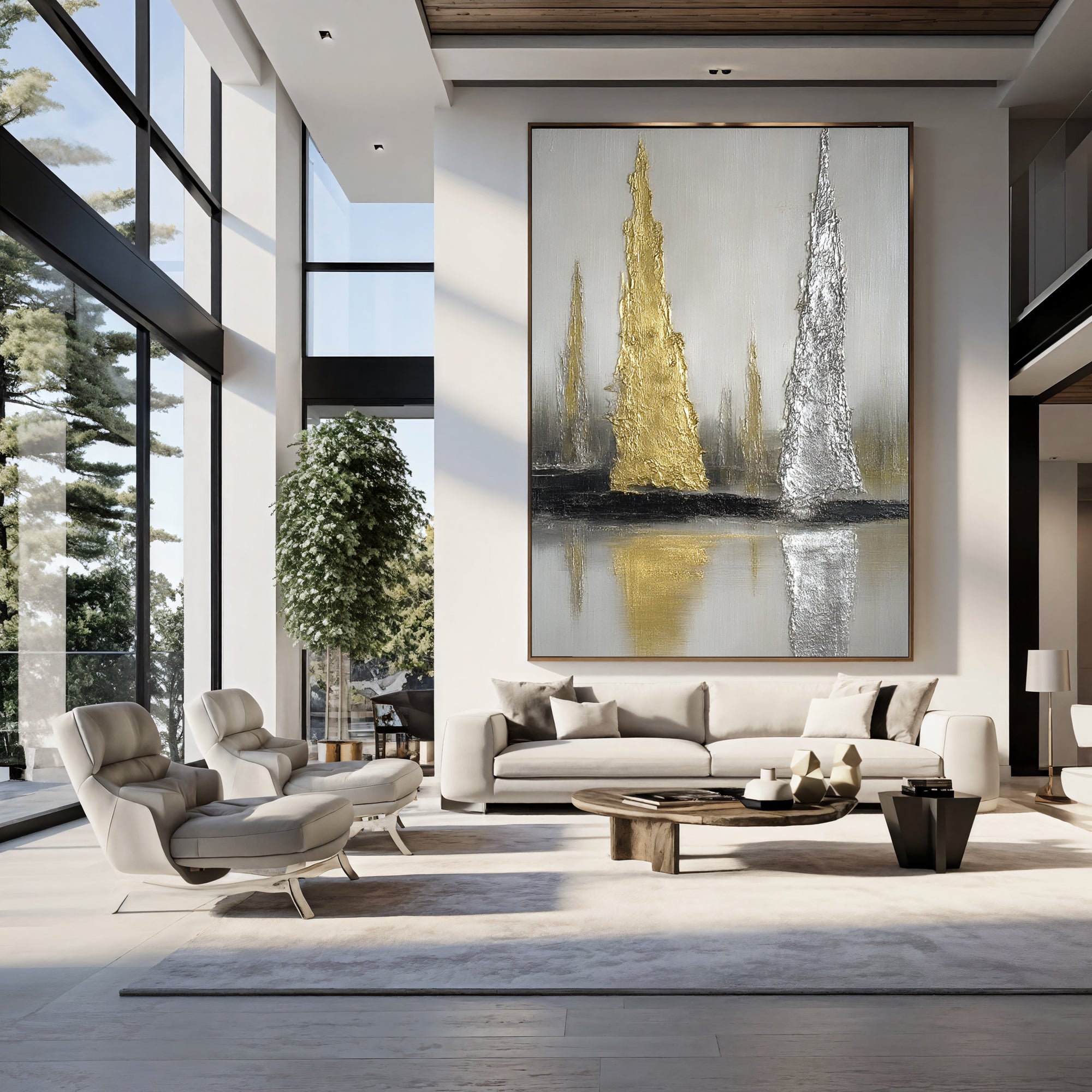 Textured Gilded Spires | Silver Sheen