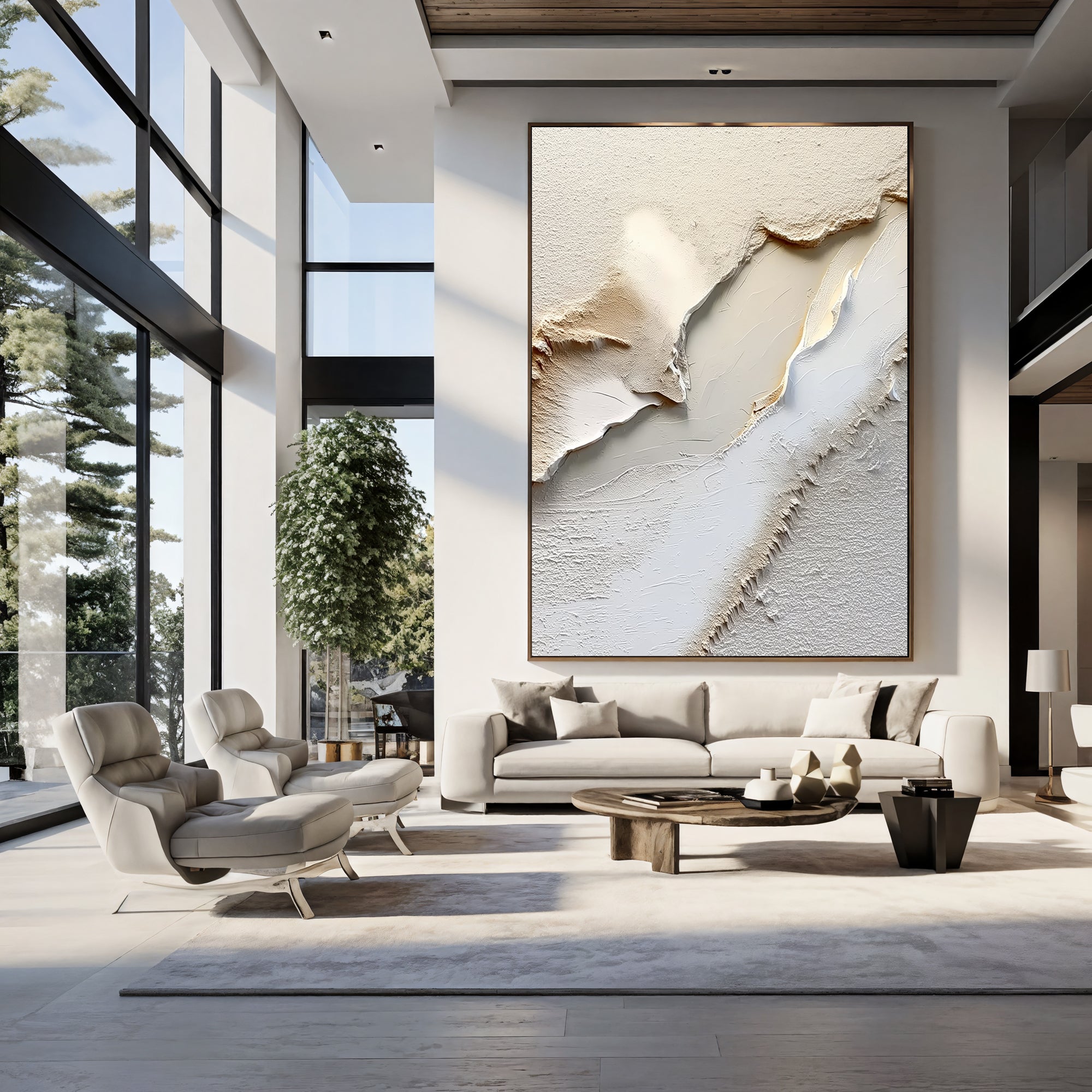 Textured Cream Undulation | Gilded Edges