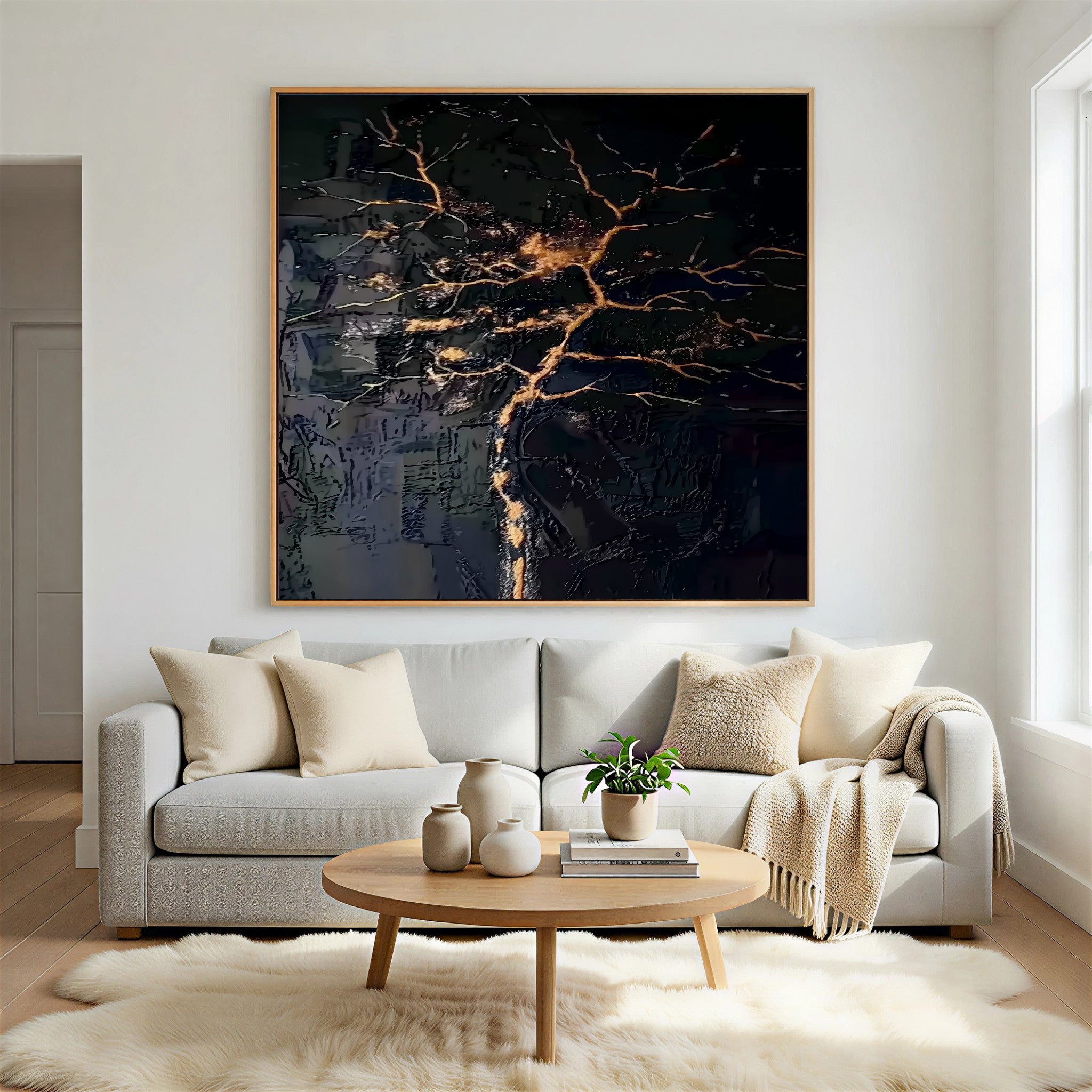 Gilded Fracture Elegance | Ebony Vein