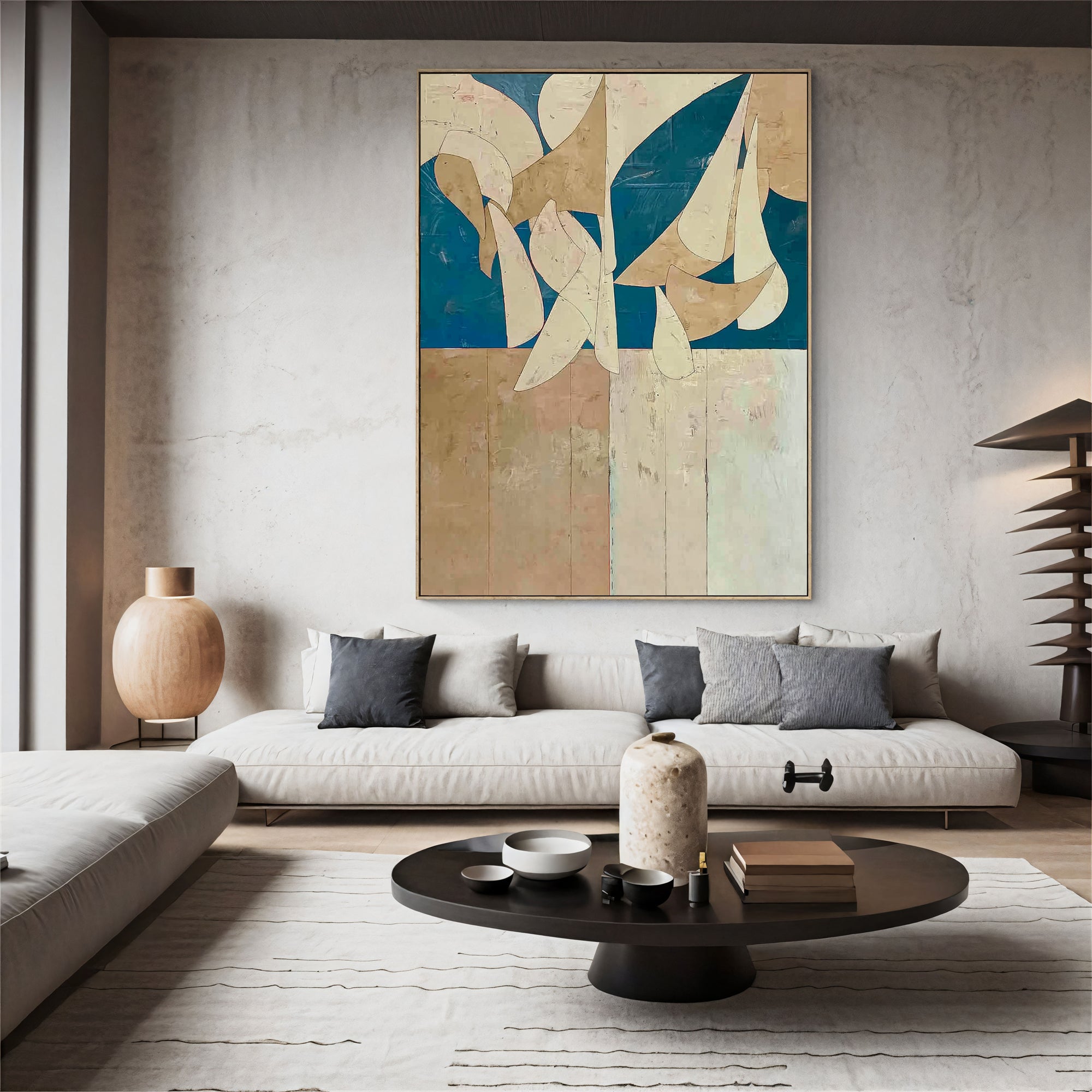 Textured Geometric Elegance | Navy Hues