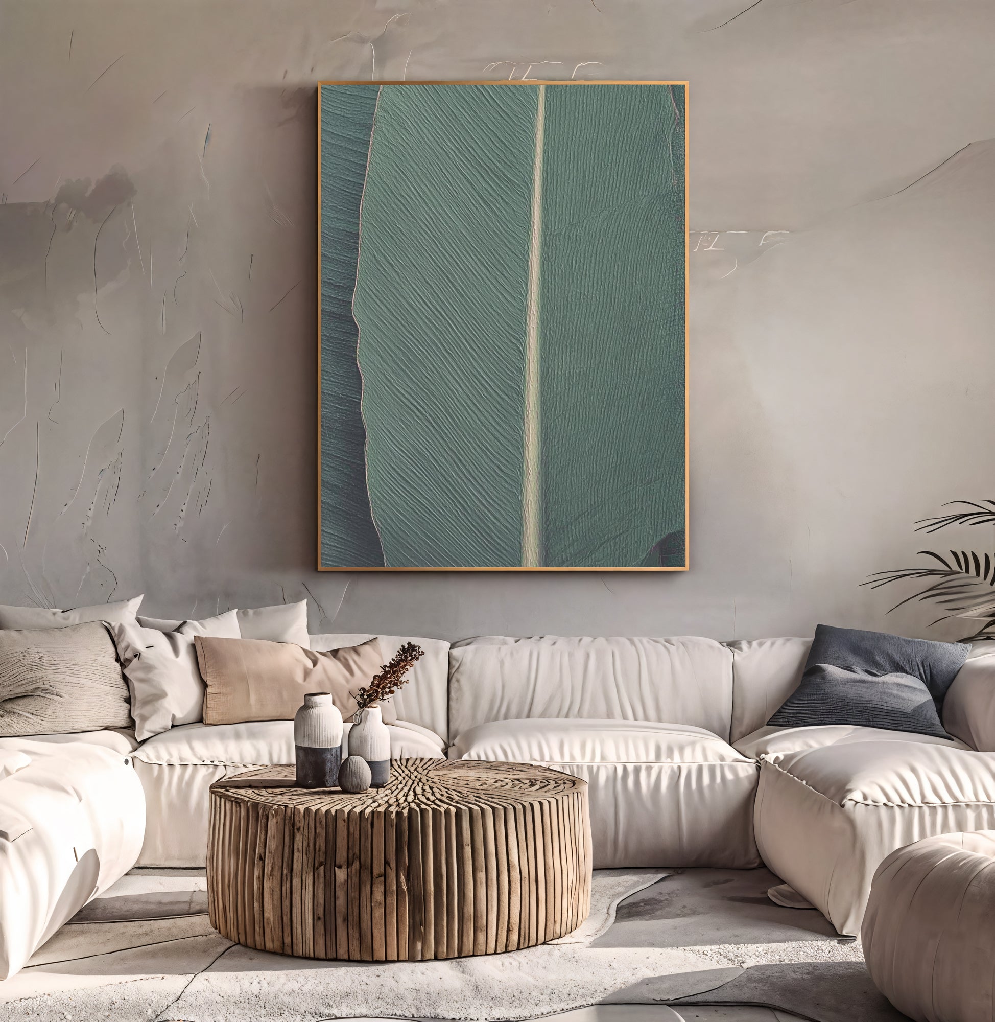 Textured Leaf Opulence | Teal Vein