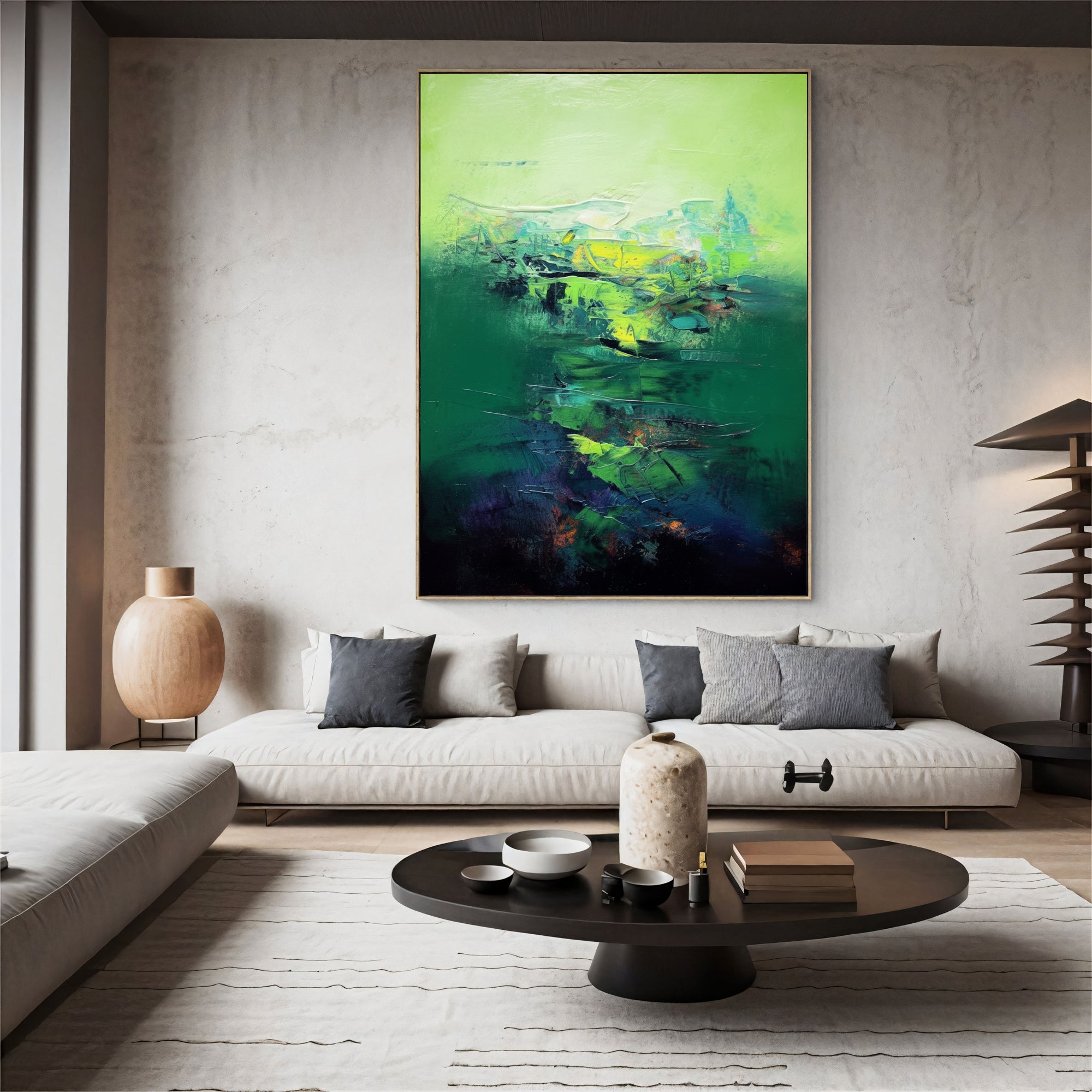 Textured Emerald Opulence | Green Yellow