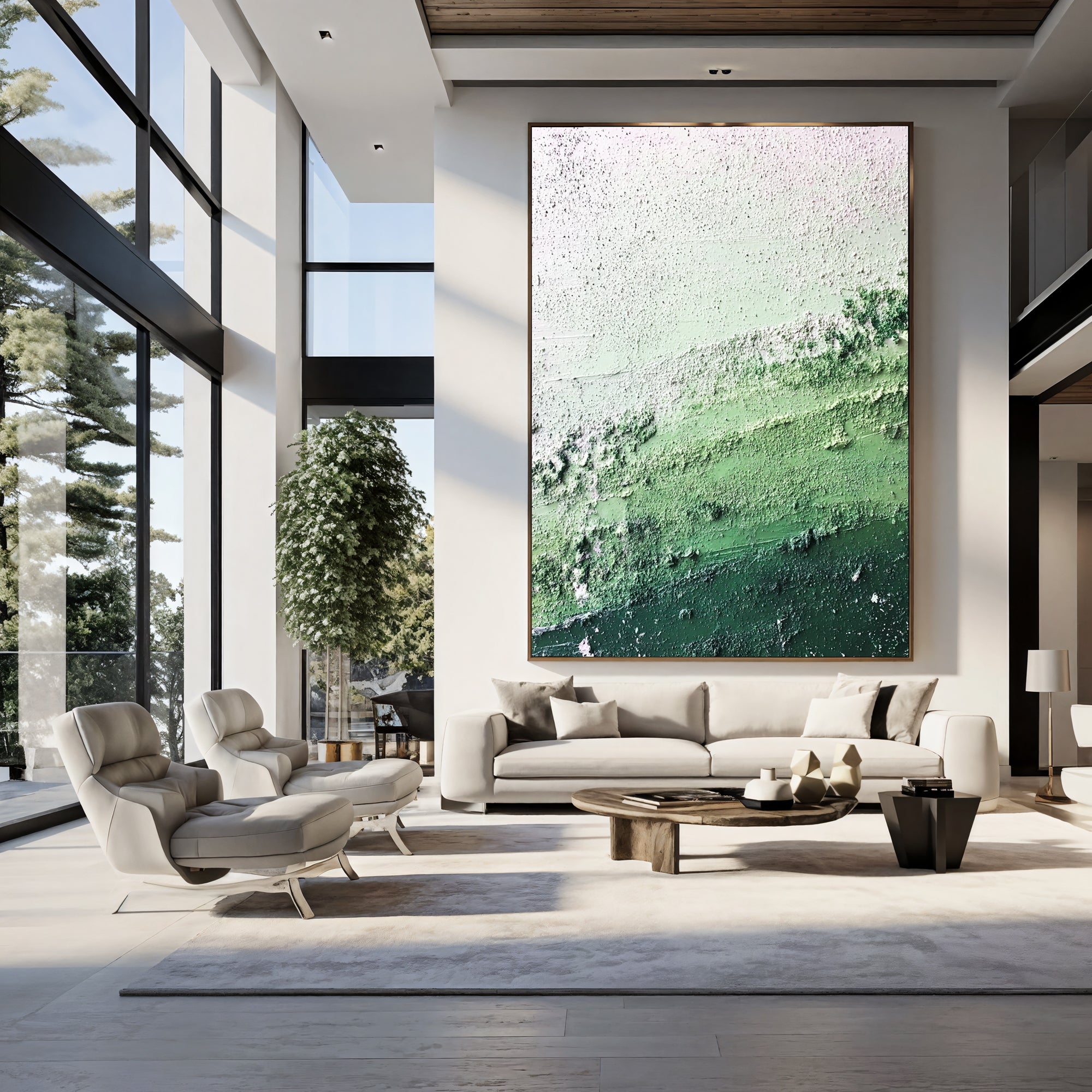 Textured Verdant Layers | Pale Hues