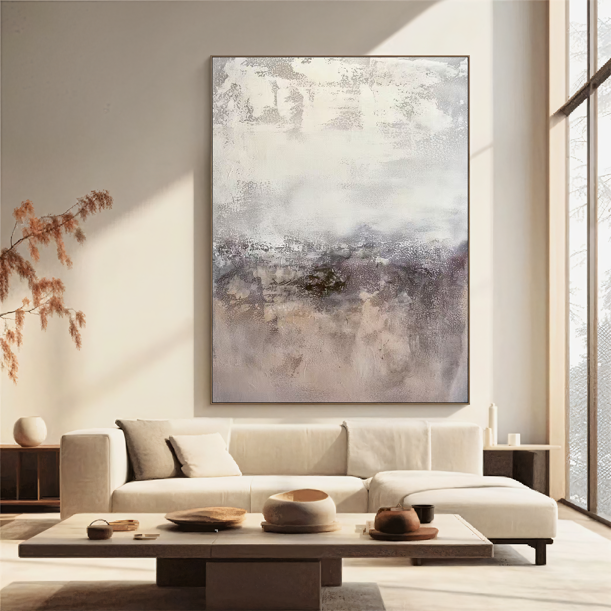 Textured Misty Elegance | Grey Beige