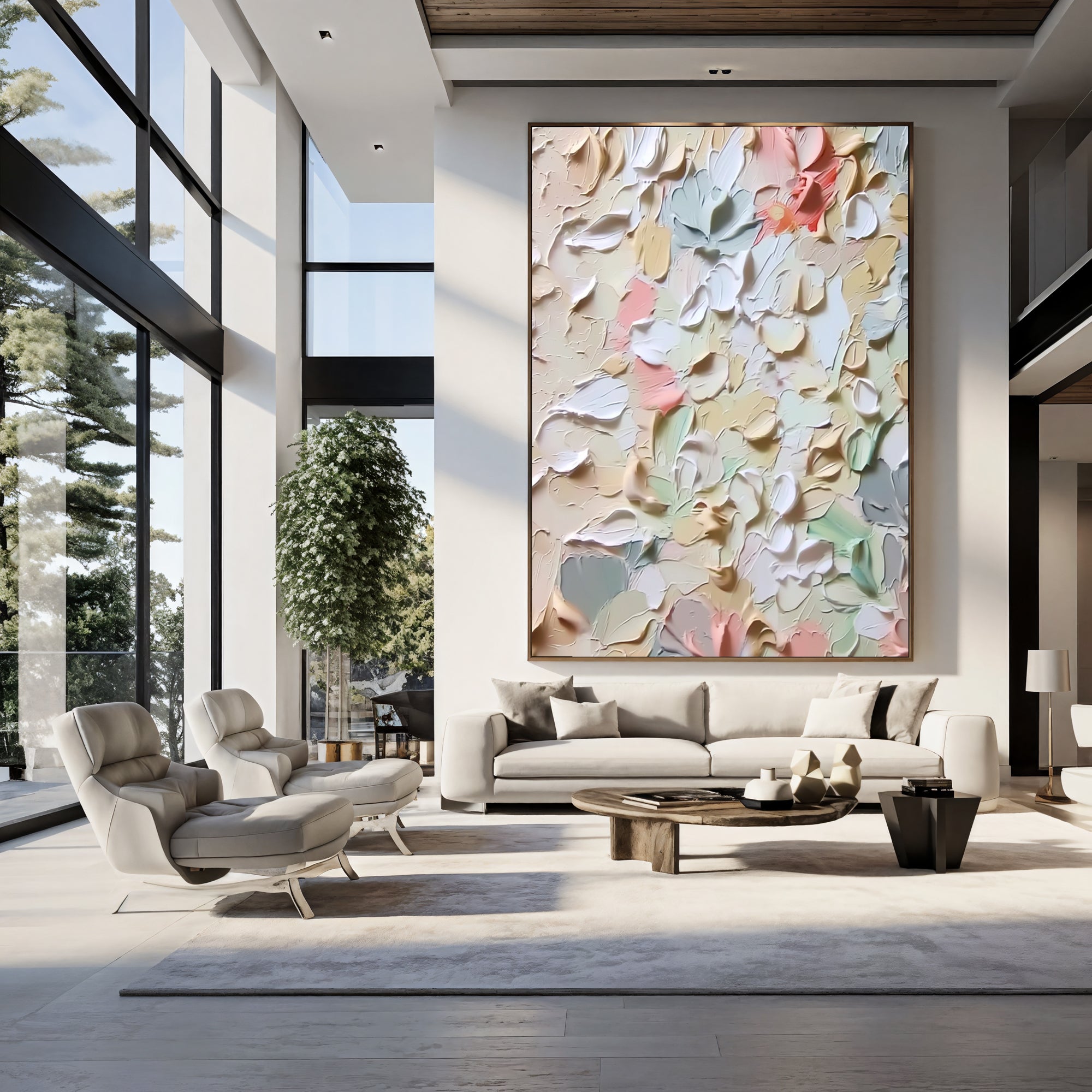 Textured Petal Tapestry | Pastel Blooms