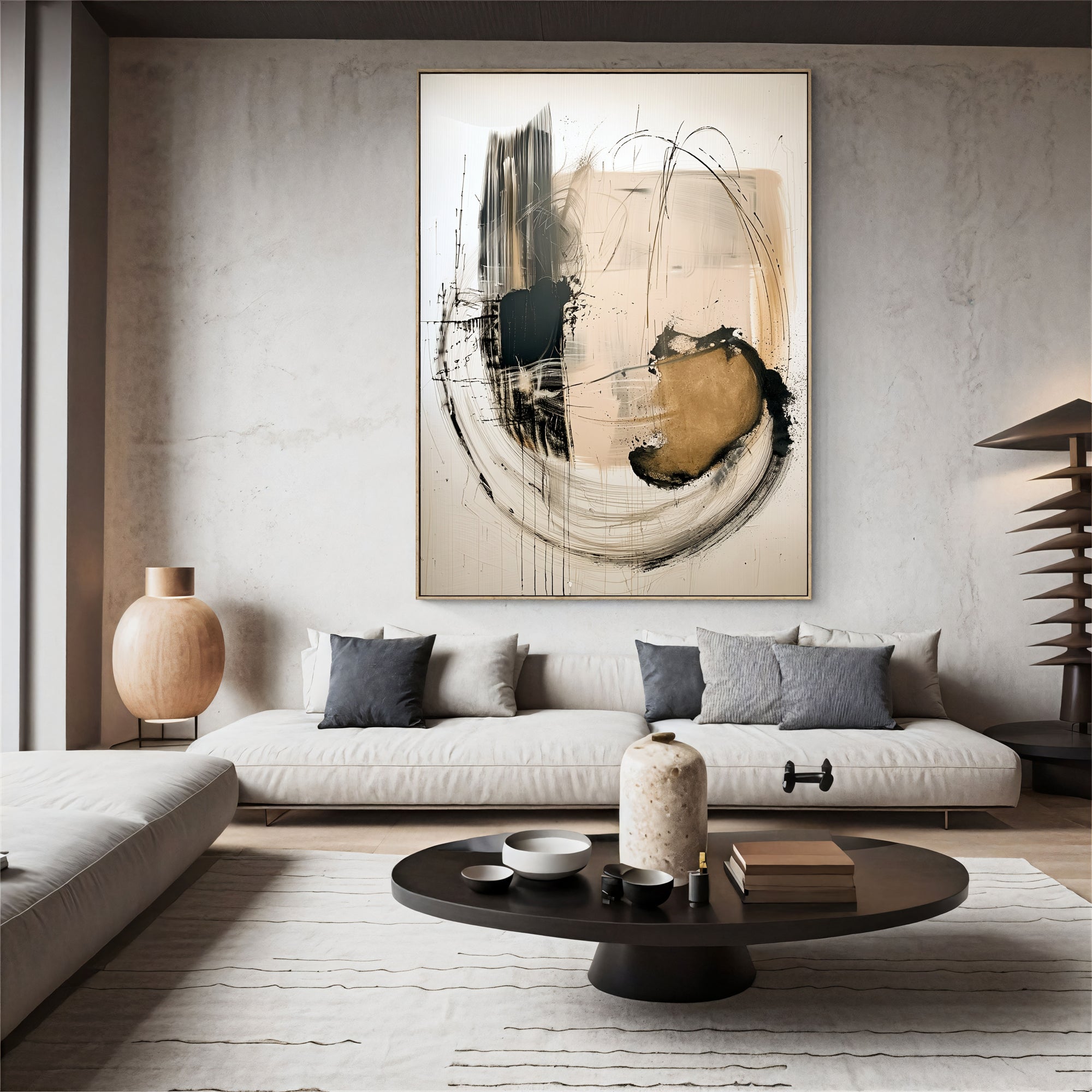 Textured Gilded Strokes | Neutral Hues