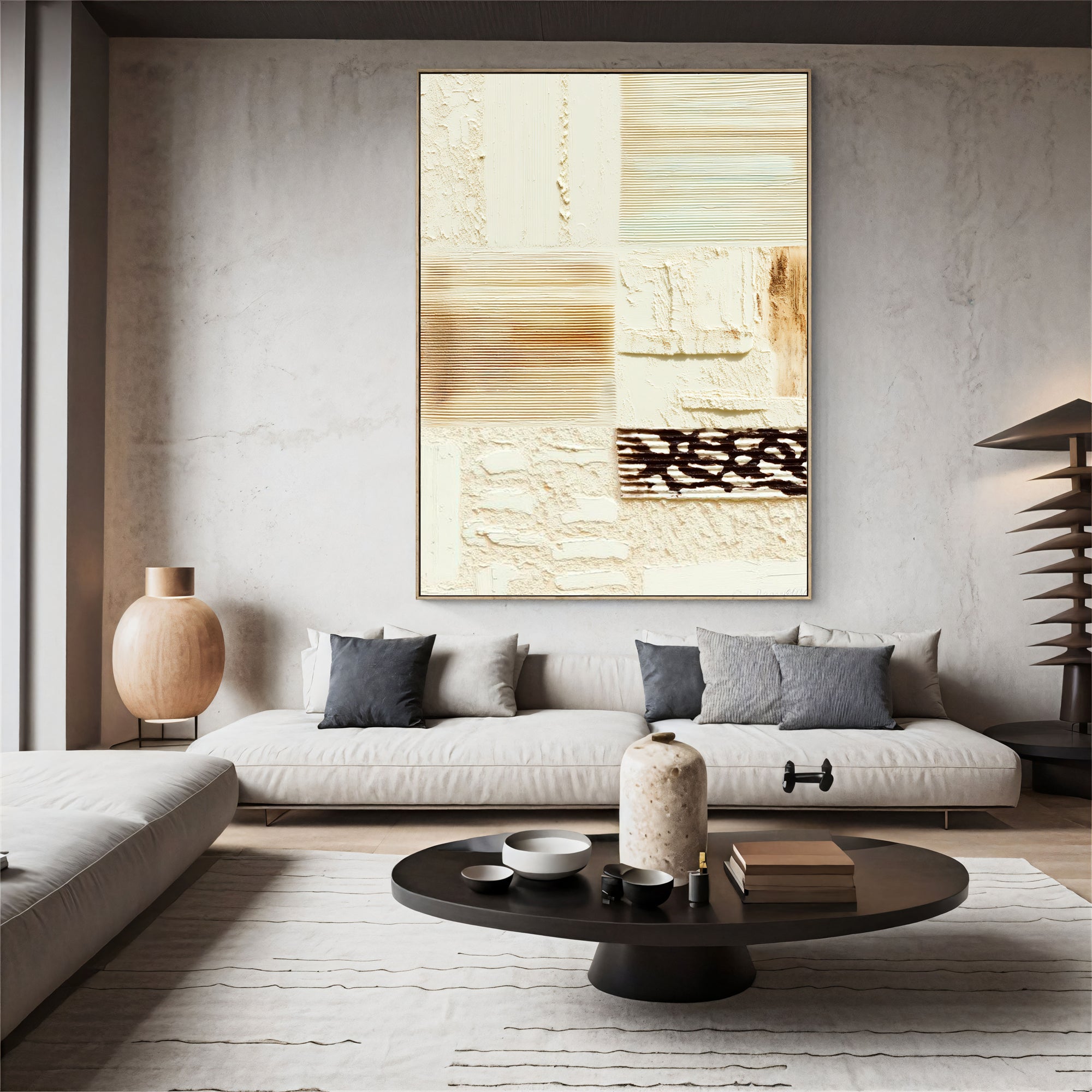 Imbricated Alabaster Segments | Umber Intarsias