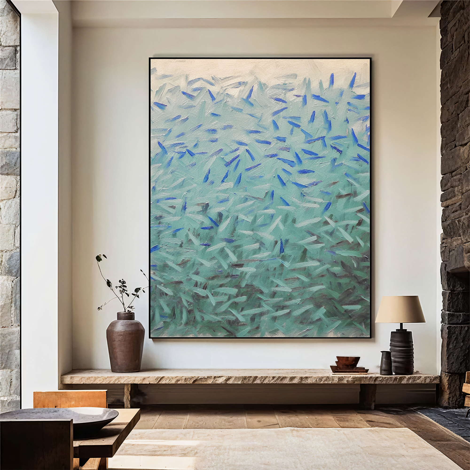 Textured Brush Abundance | Blue Teal