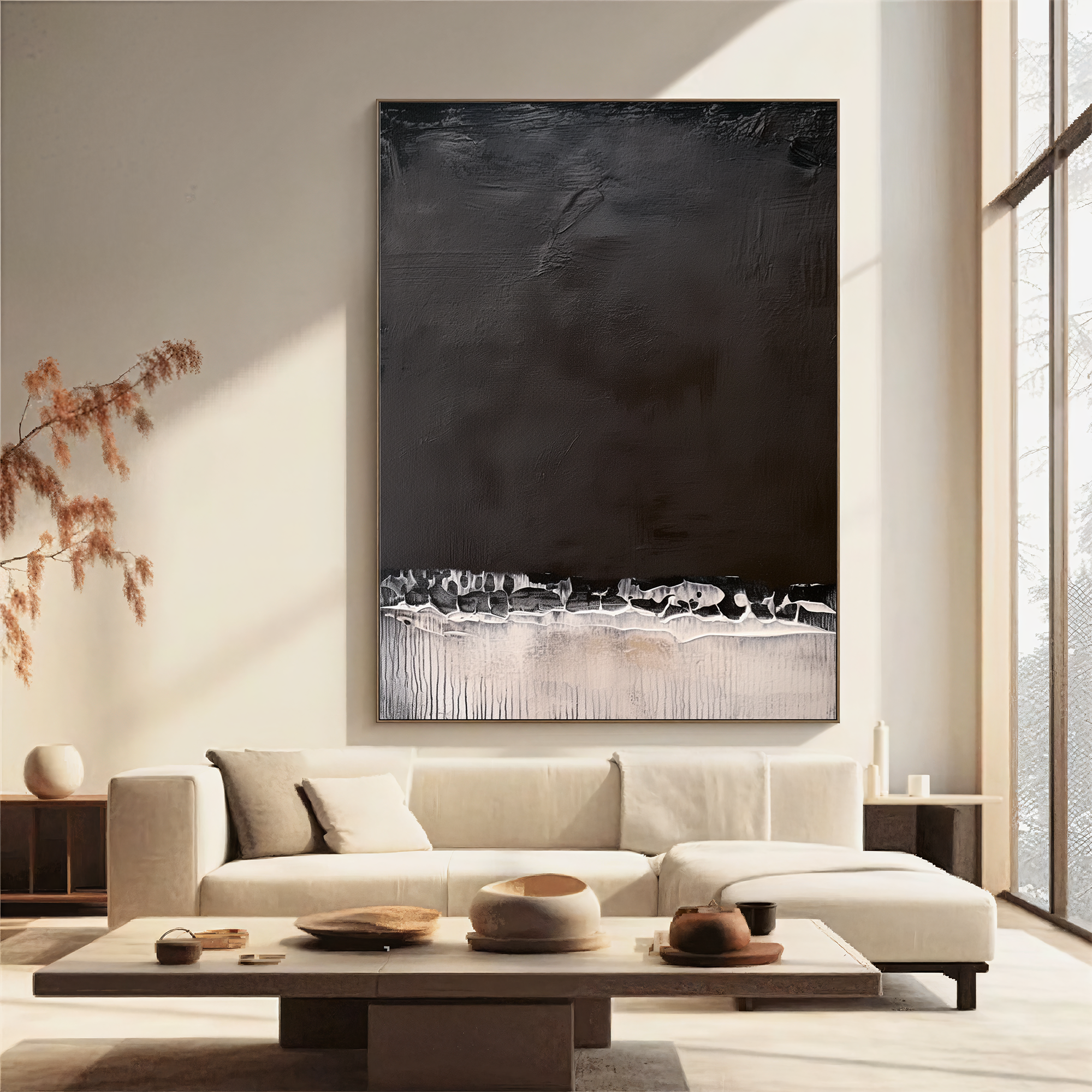 Textured Layered Drama | Black Beige