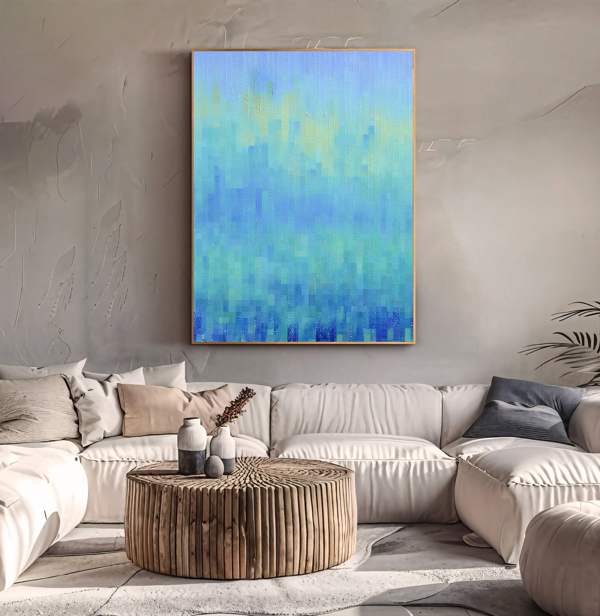 Textured Azure Mosaic | Teal Glow