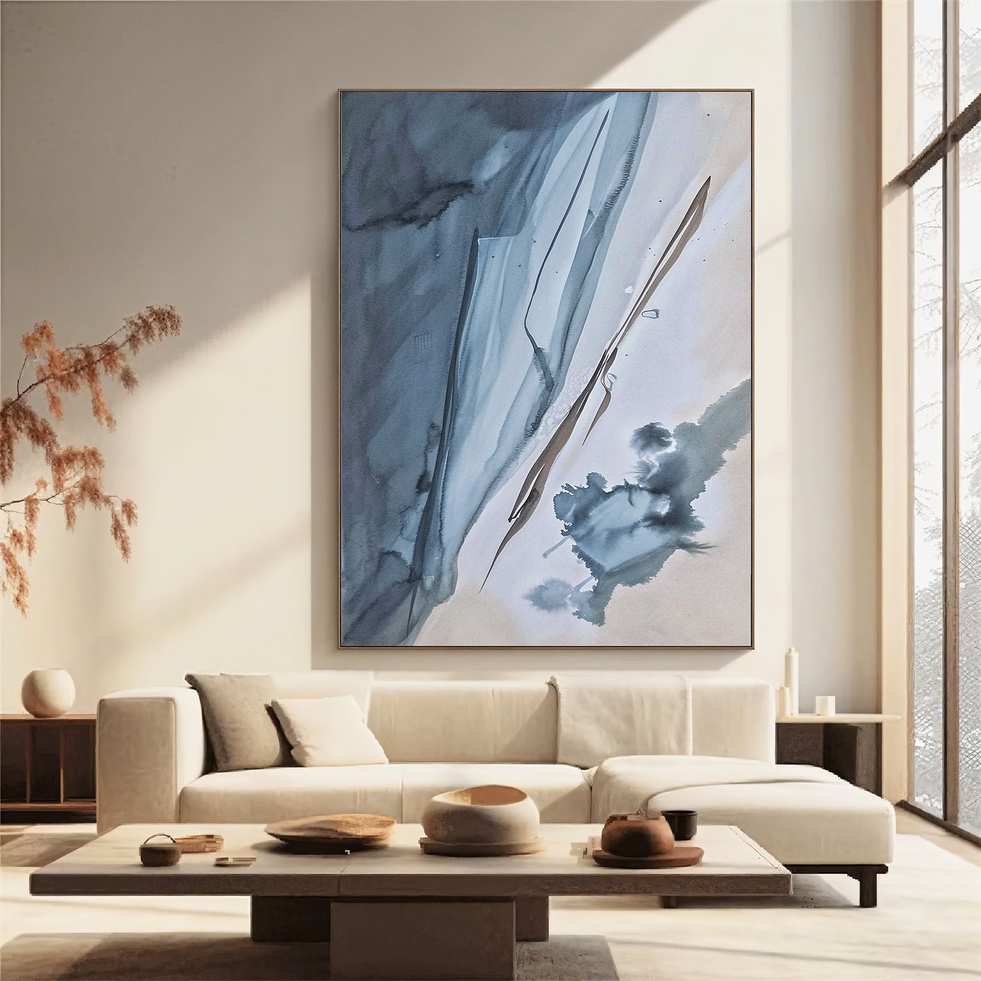 Textured Ink Elegance | Blue Grey