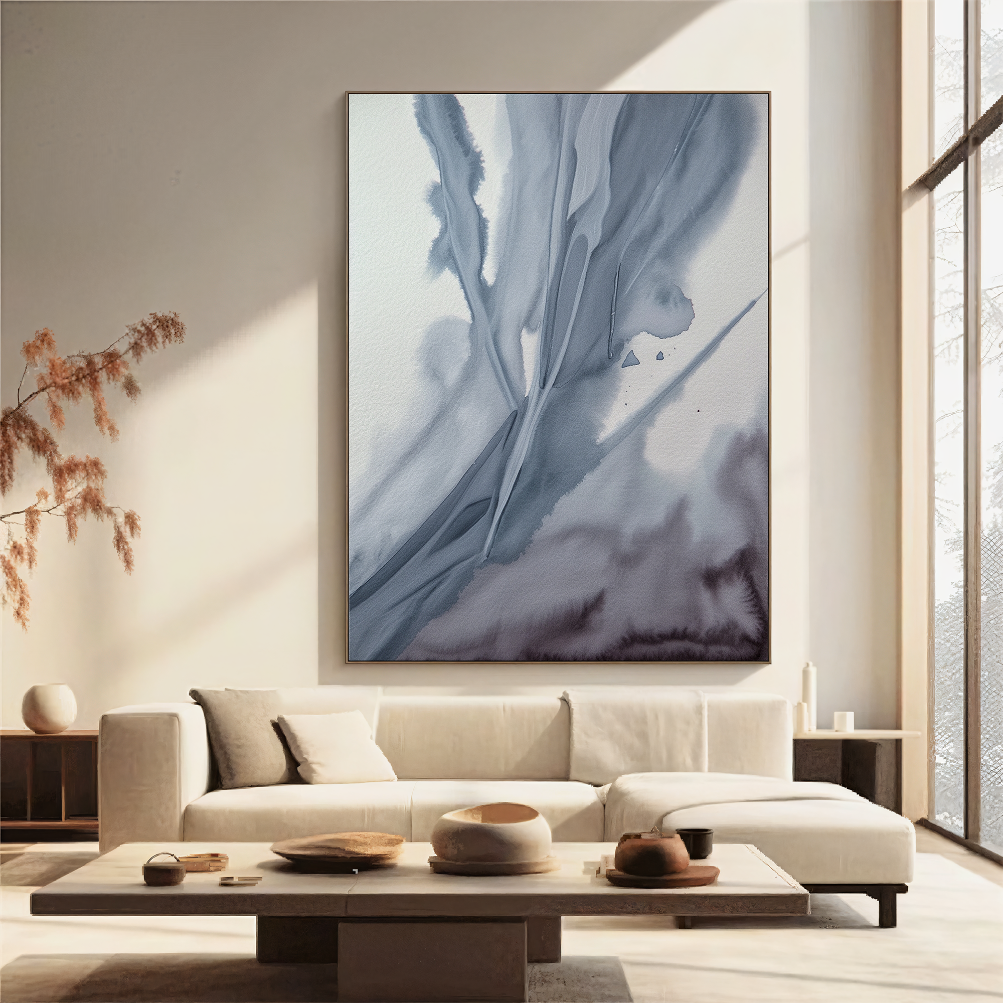 Textured Ink Tranquility | Grey Blue