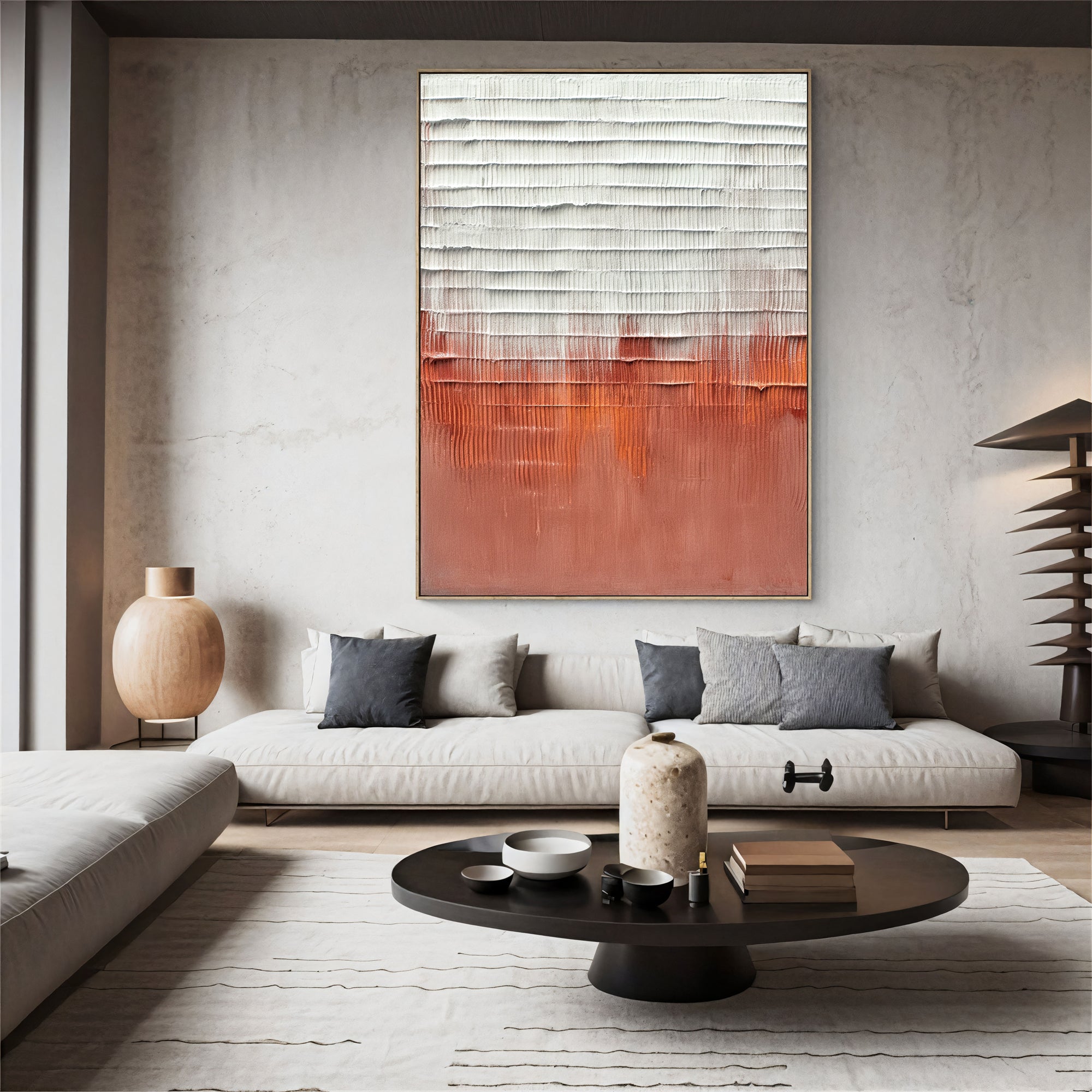 Textured Rust Elegance | Coral Hues